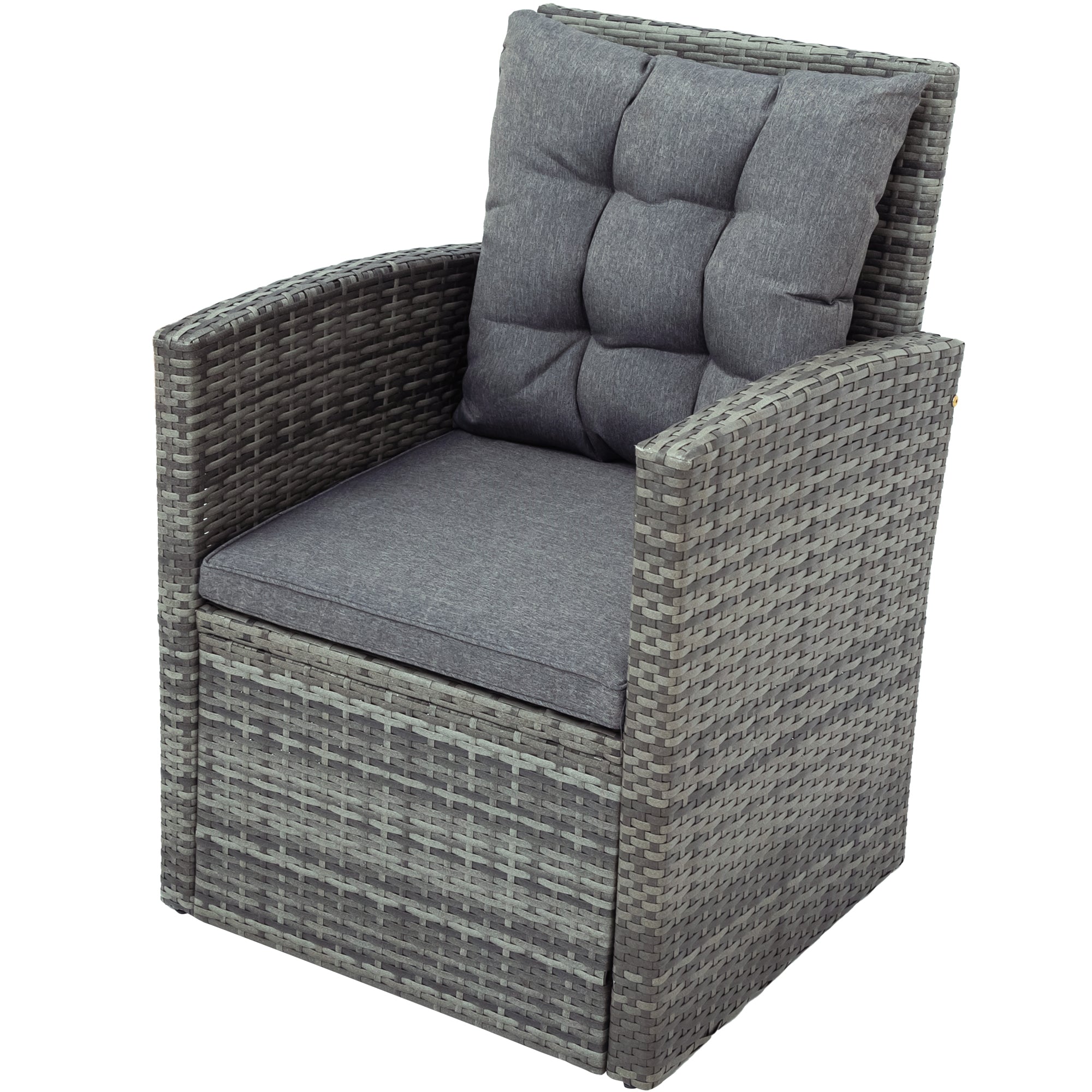 5 Pieces Outdoor Rattan Patio Sectional Sofa Set with Storage Bench