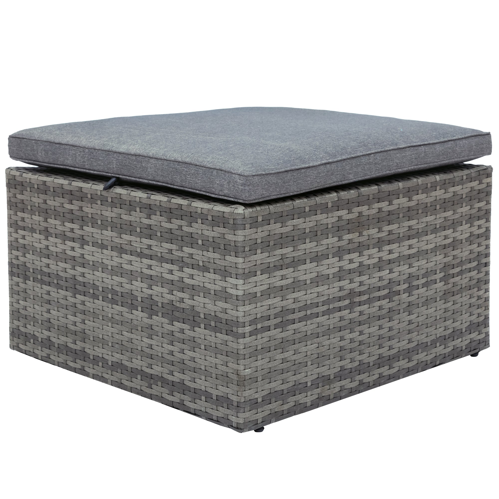5 Pieces Outdoor Rattan Patio Sectional Sofa Set with Storage Bench