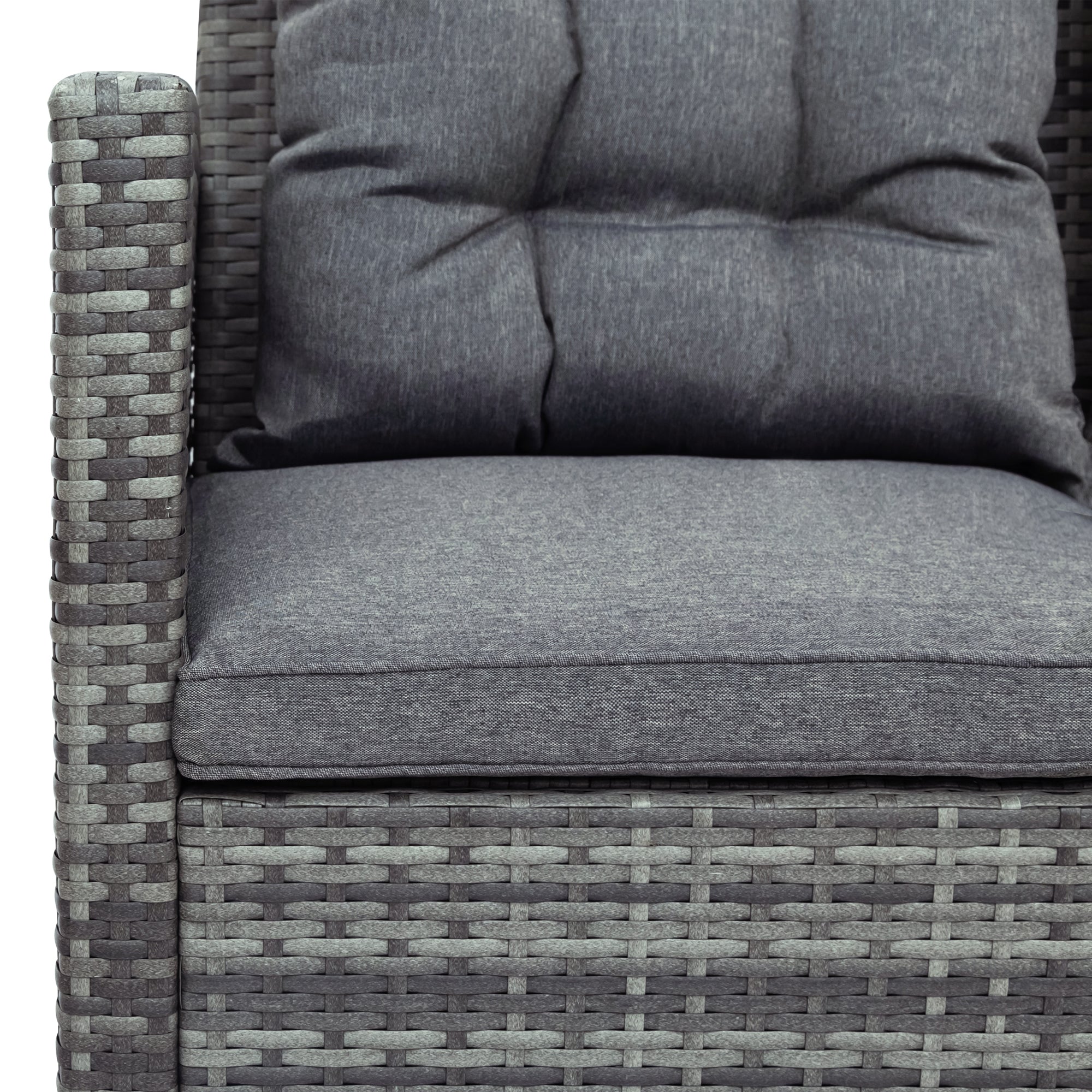 5 Pieces Outdoor Rattan Patio Sectional Sofa Set with Storage Bench