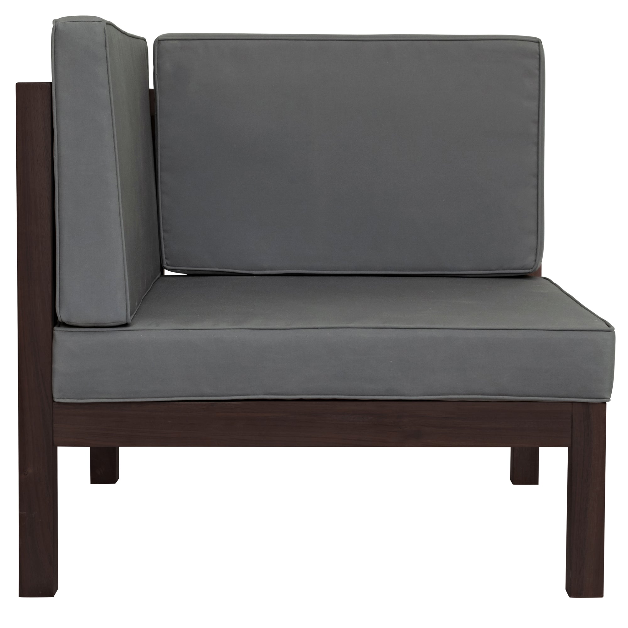 4 Pieces Outdoor Wood Patio Sectional X-Back Seating Group with Cushions and Table