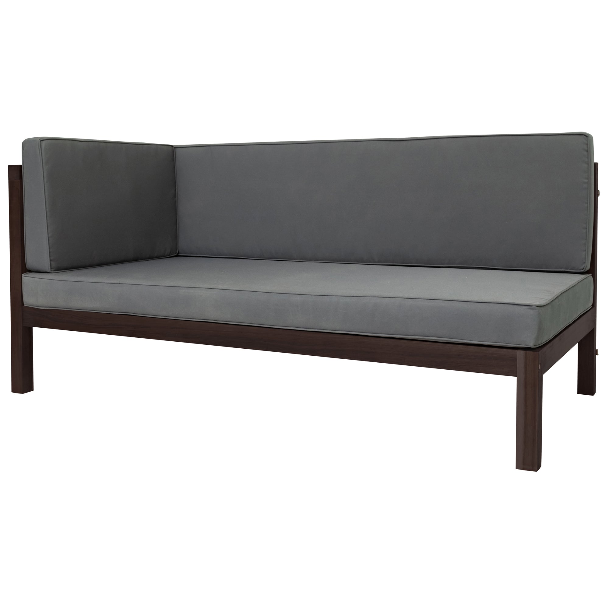 4 Pieces Outdoor Wood Patio Sectional X-Back Seating Group with Cushions and Table
