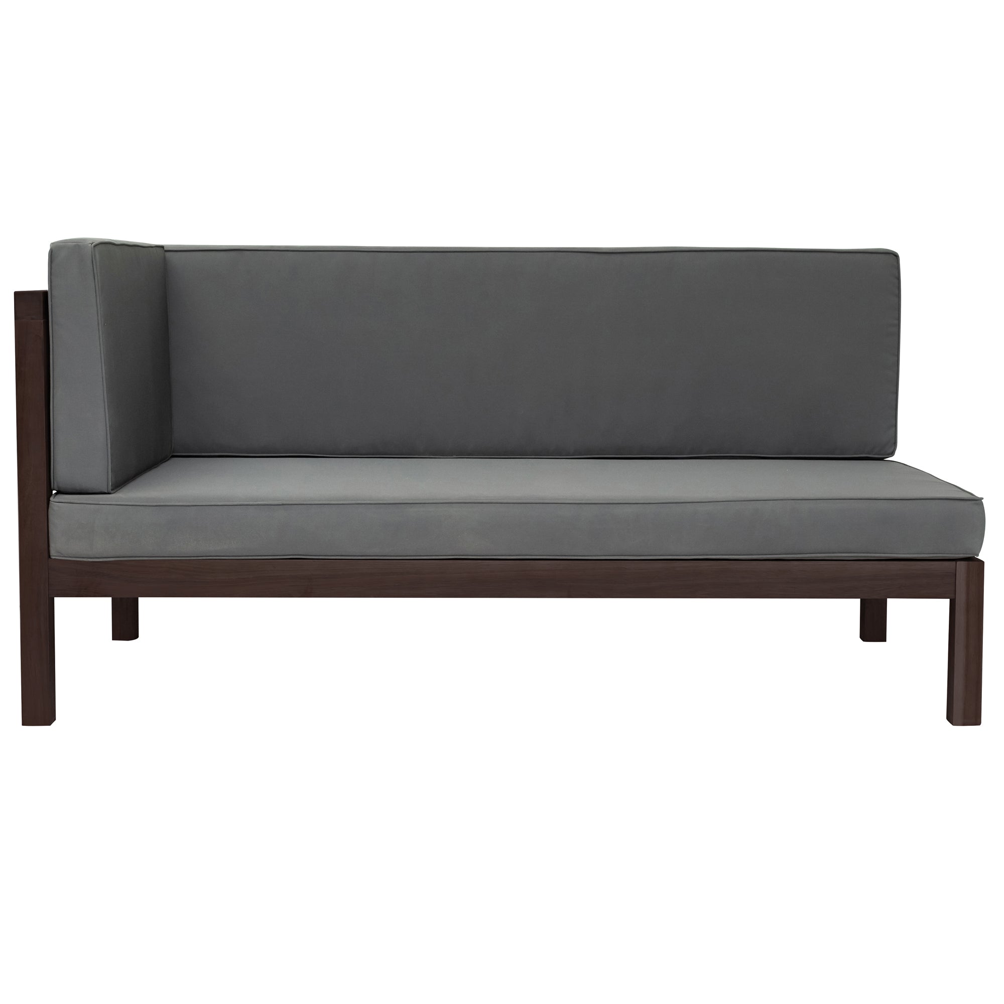 4 Pieces Outdoor Wood Patio Sectional X-Back Seating Group with Cushions and Table