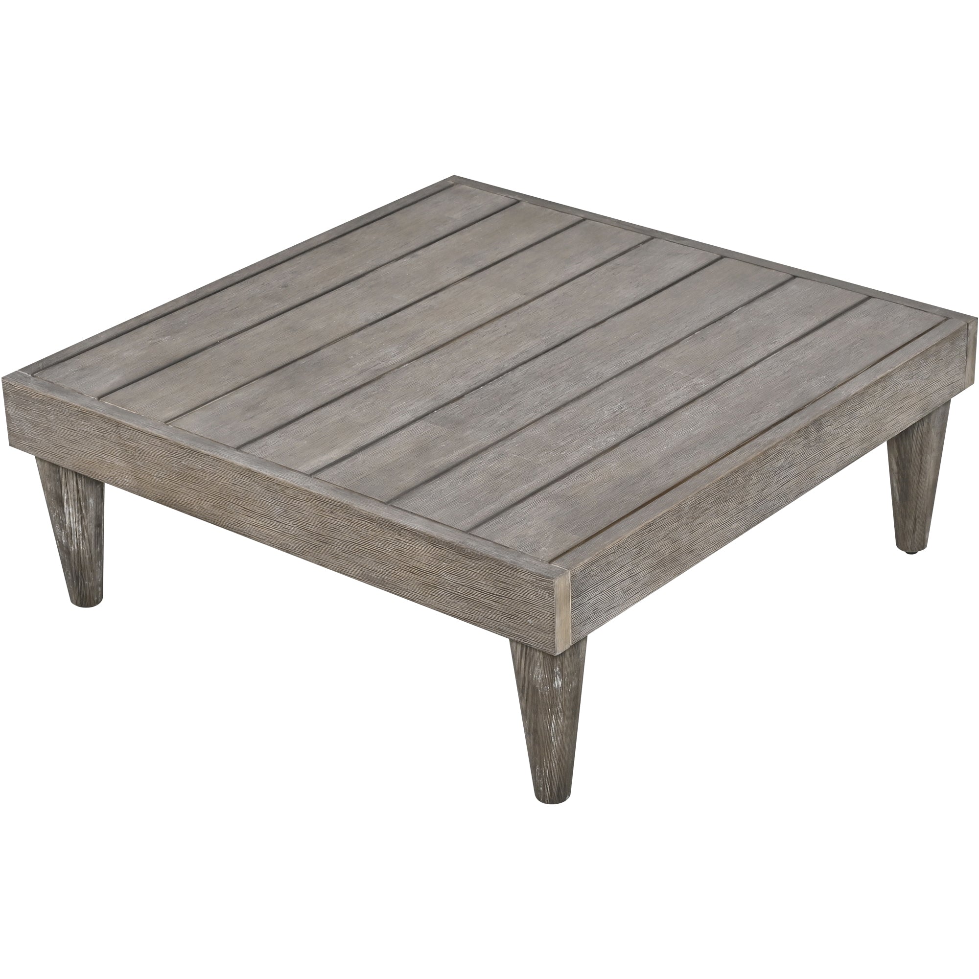 3 Pieces Outdoor Solid Wood Patio Sofa with Side Table and Cushions