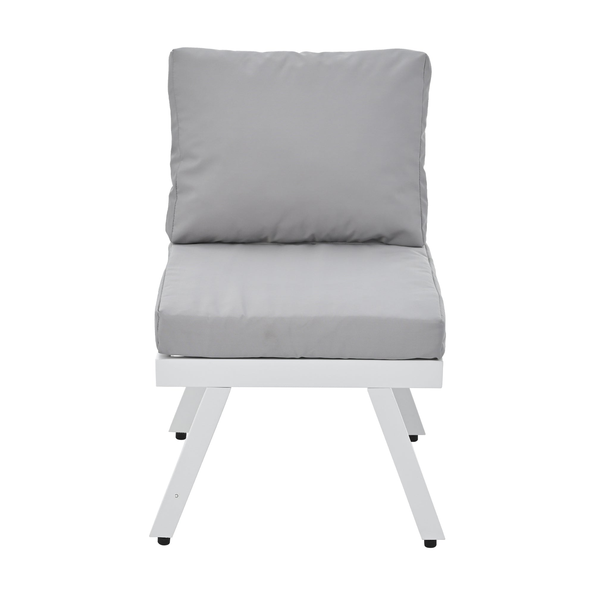 5-piece Outdoor Aluminium Patio Sofa with End Tables and Cushions