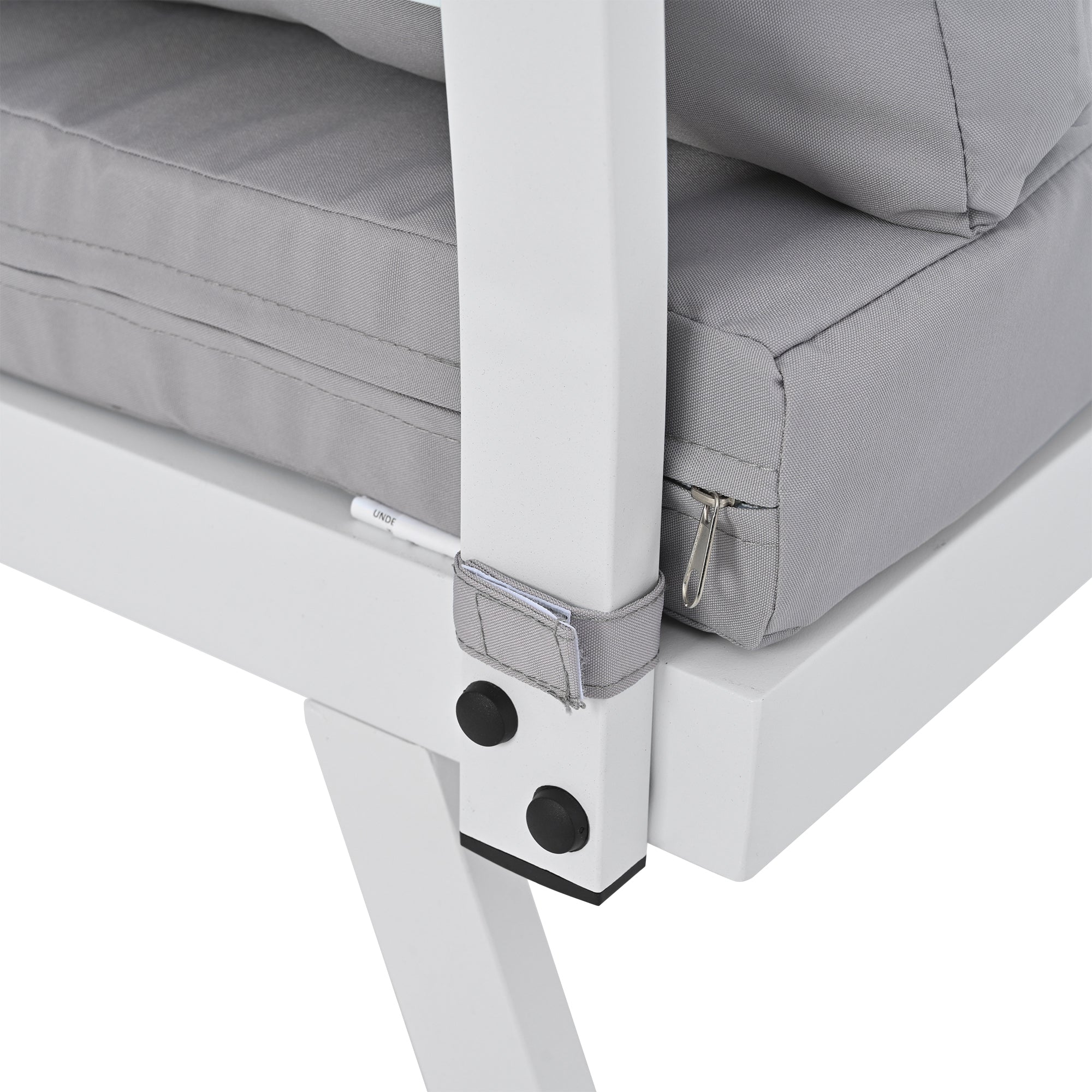 5-piece Outdoor Aluminium Patio Sofa with End Tables and Cushions