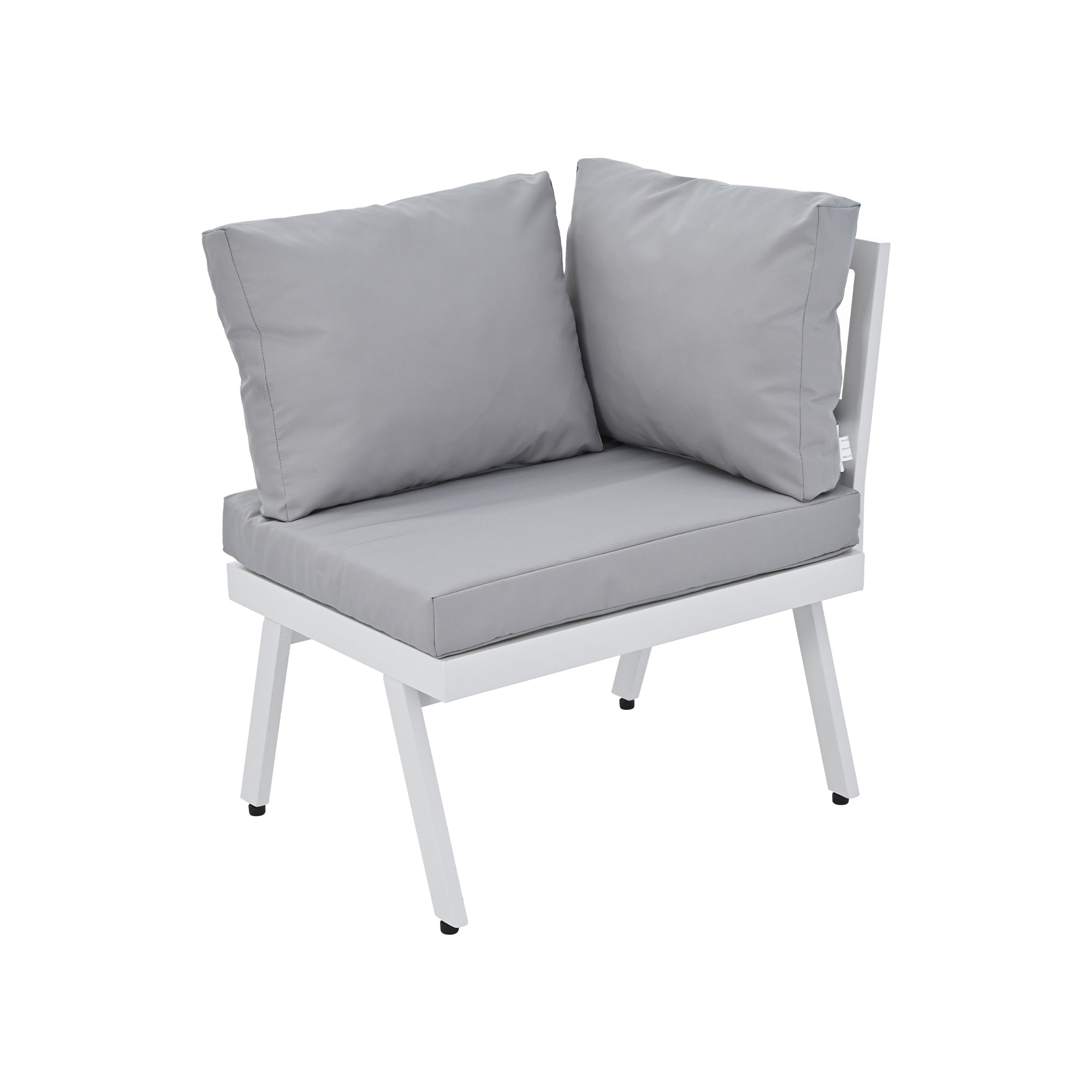 5-piece Outdoor Aluminium Patio Sofa with End Tables and Cushions