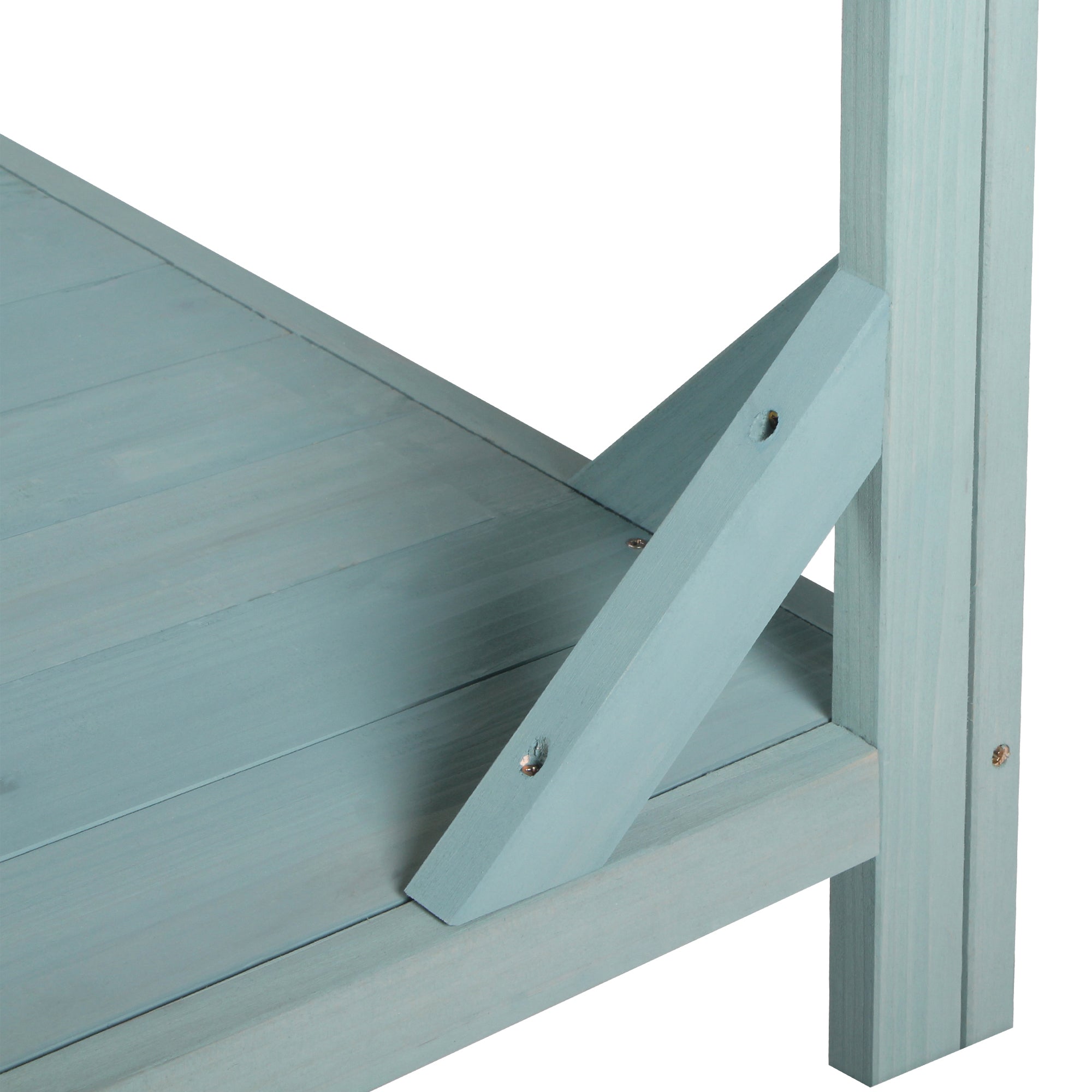 19.30 in. x 46.90 in. Outdoor Green Wooden Garden Potting Bench Table with 4 Storage Shelves and Side Hook