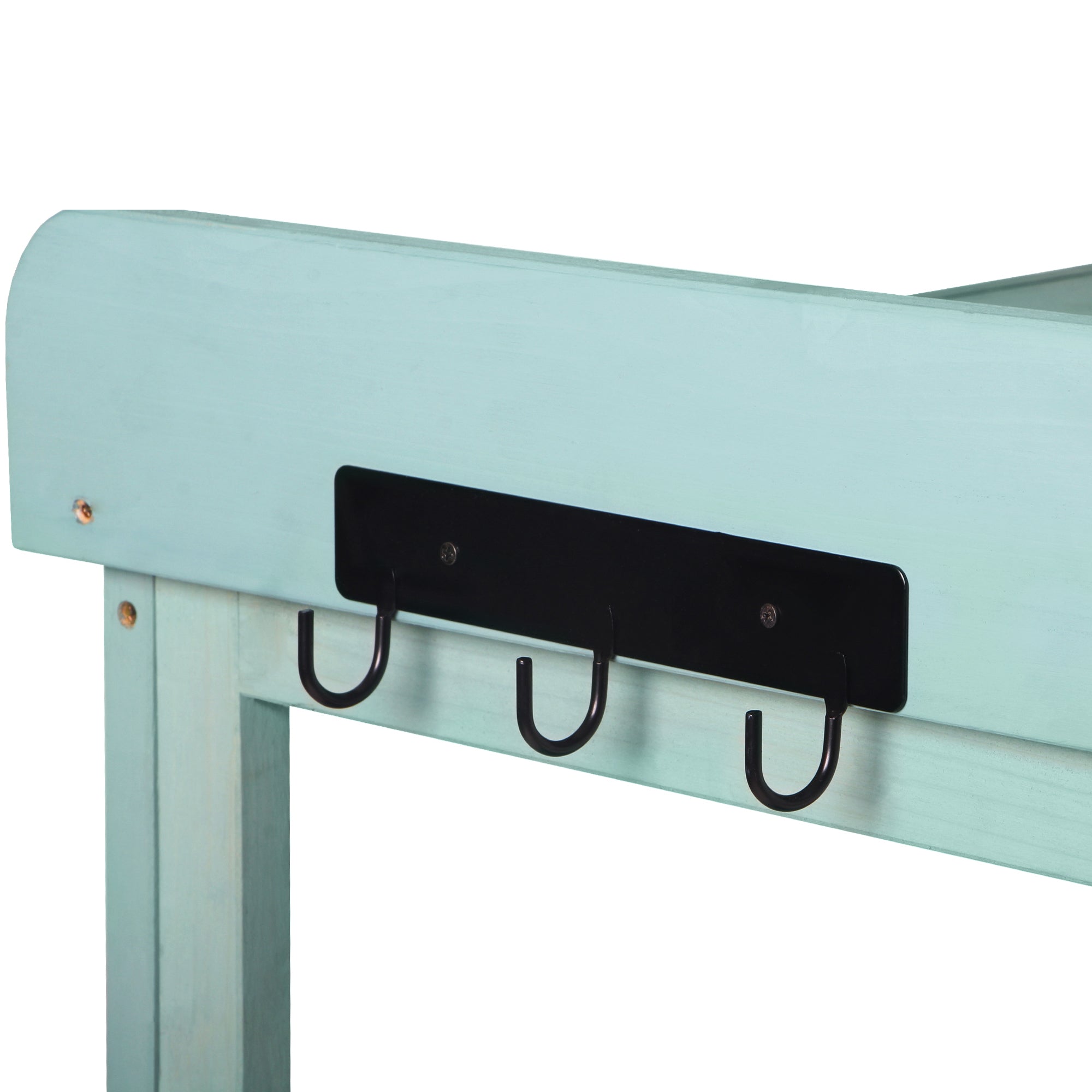 19.30 in. x 46.90 in. Outdoor Green Wooden Garden Potting Bench Table with 4 Storage Shelves and Side Hook