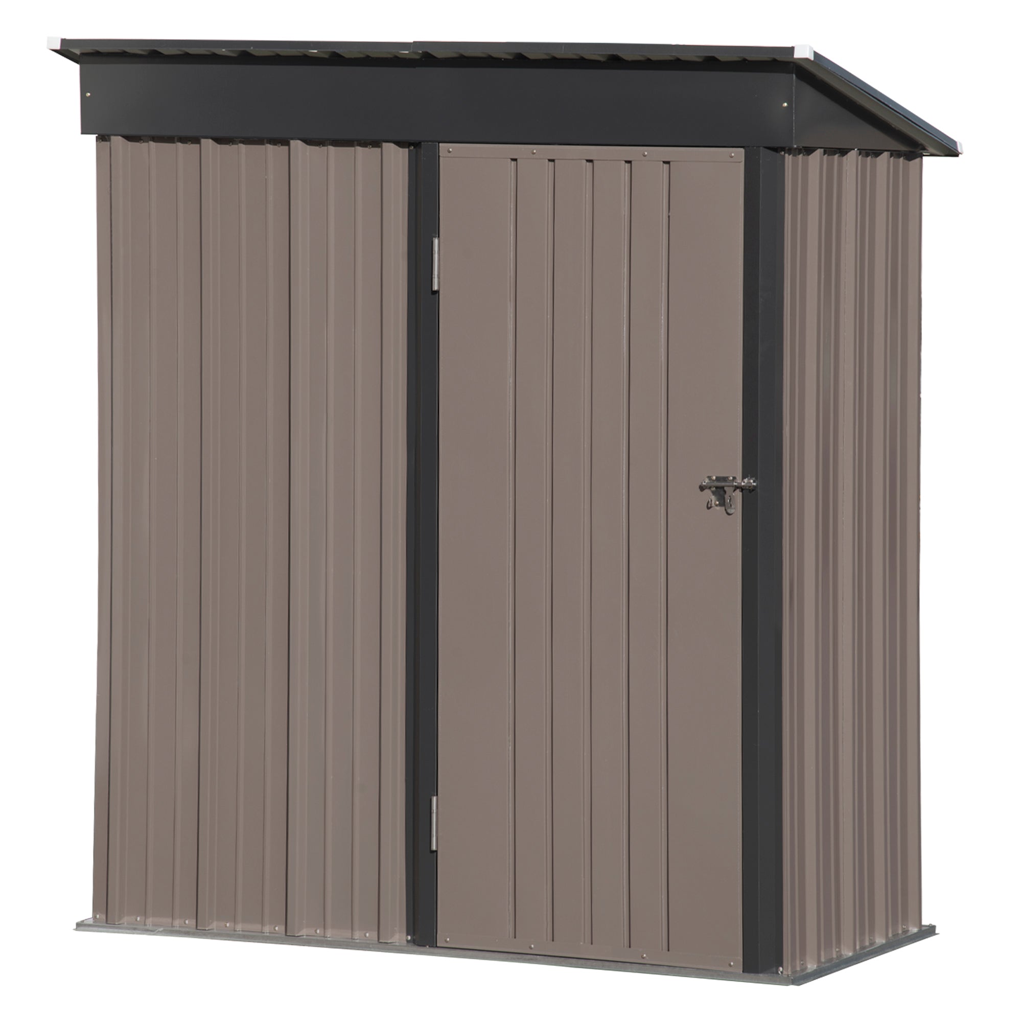5 ft. W x 3 ft. L Metal Lean-to Storage Shed with Adjustable Shelf and Lockable Door