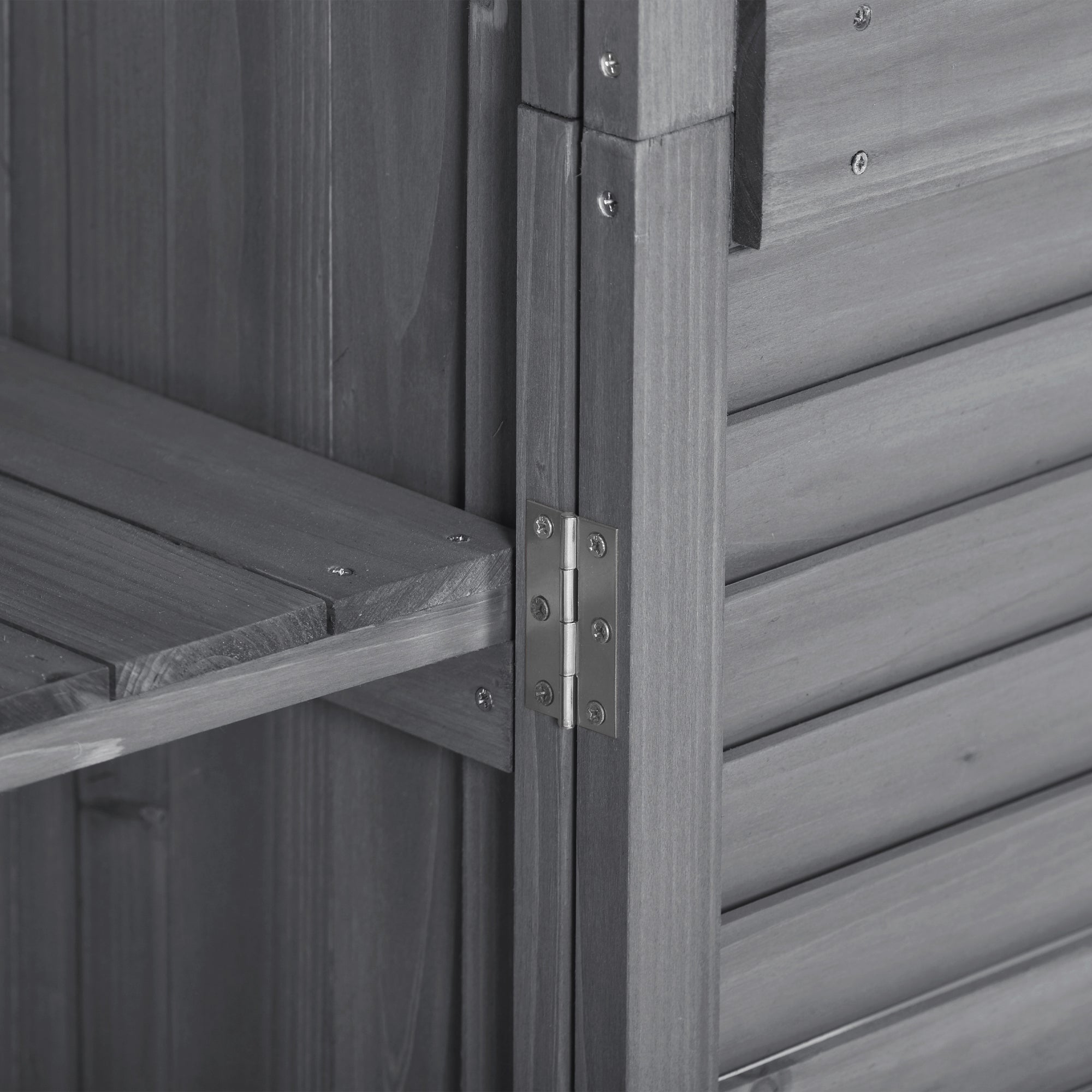 2.86 ft. W x 1.52 ft. D Wooden Storage Shed 4.35 sq. ft. in Natural with Lockable Double Door