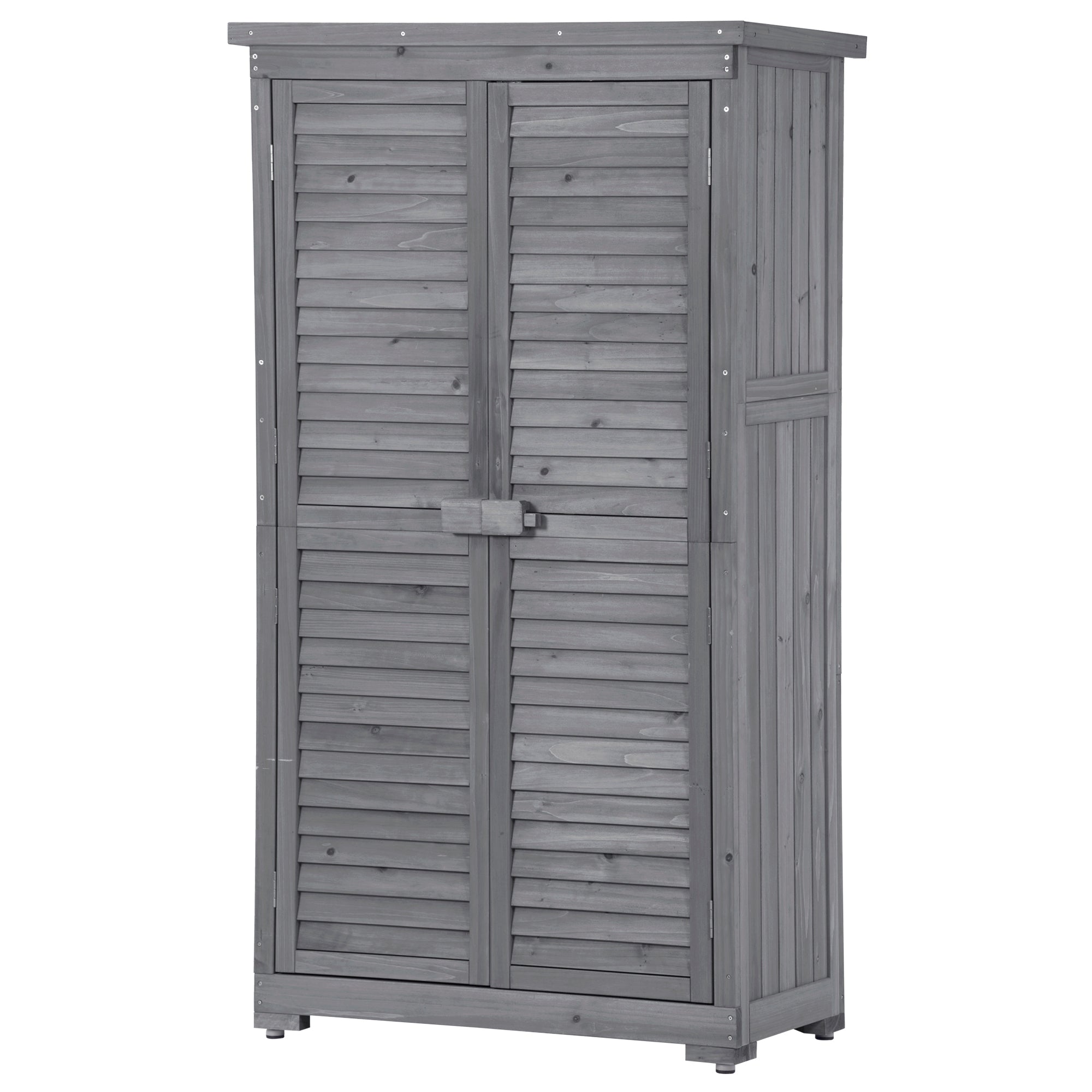 2.86 ft. W x 1.52 ft. D Wooden Storage Shed 4.35 sq. ft. in Natural with Lockable Double Door