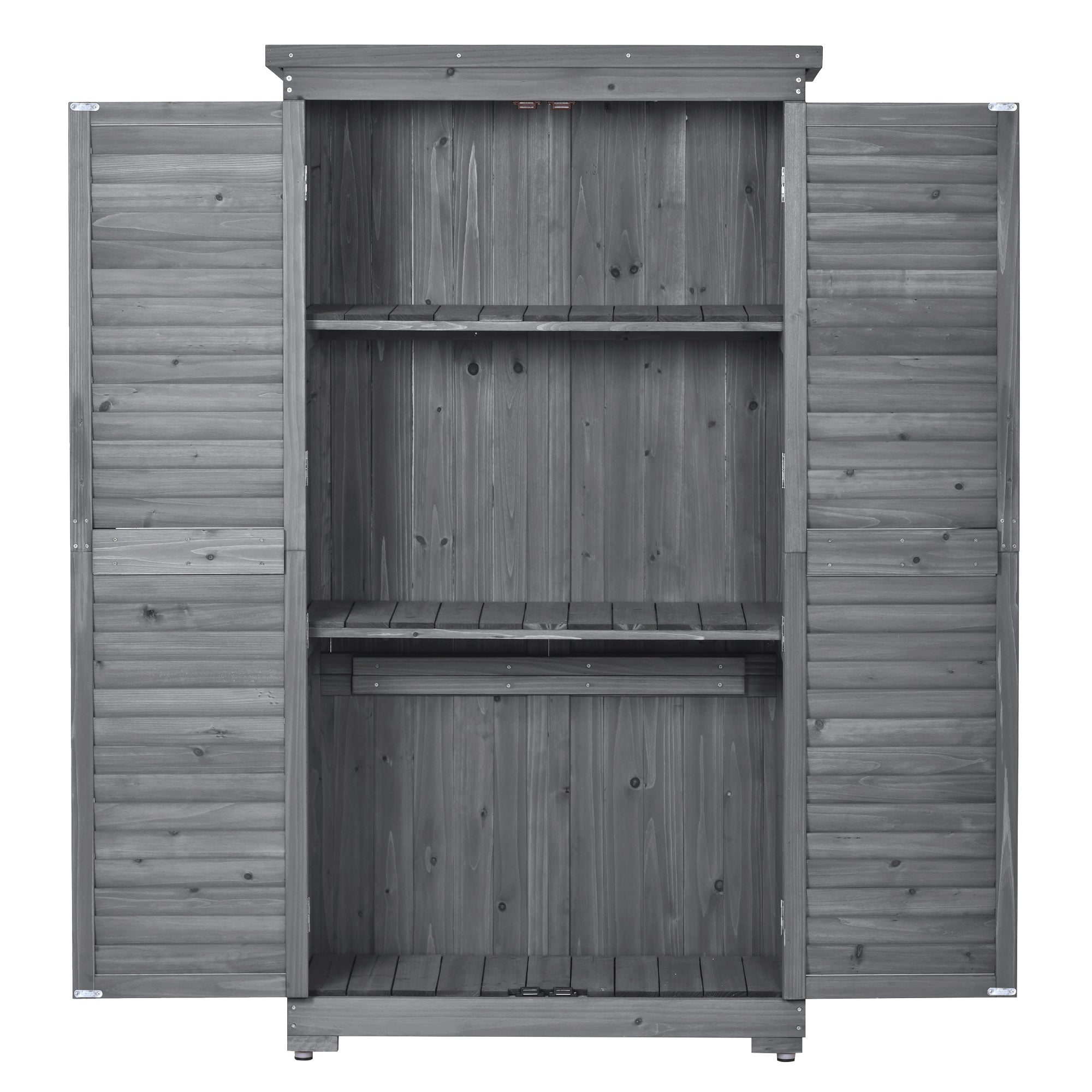 2.86 ft. W x 1.52 ft. D Wooden Storage Shed 4.35 sq. ft. in Natural with Lockable Double Door