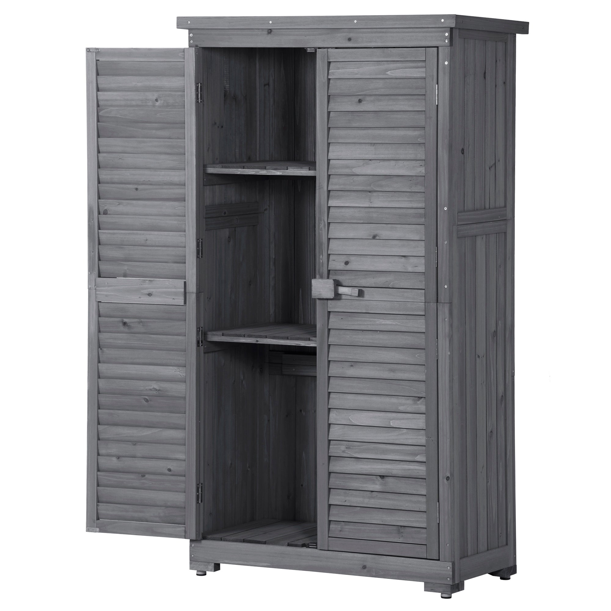 2.86 ft. W x 1.52 ft. D Wooden Storage Shed 4.35 sq. ft. in Natural with Lockable Double Door