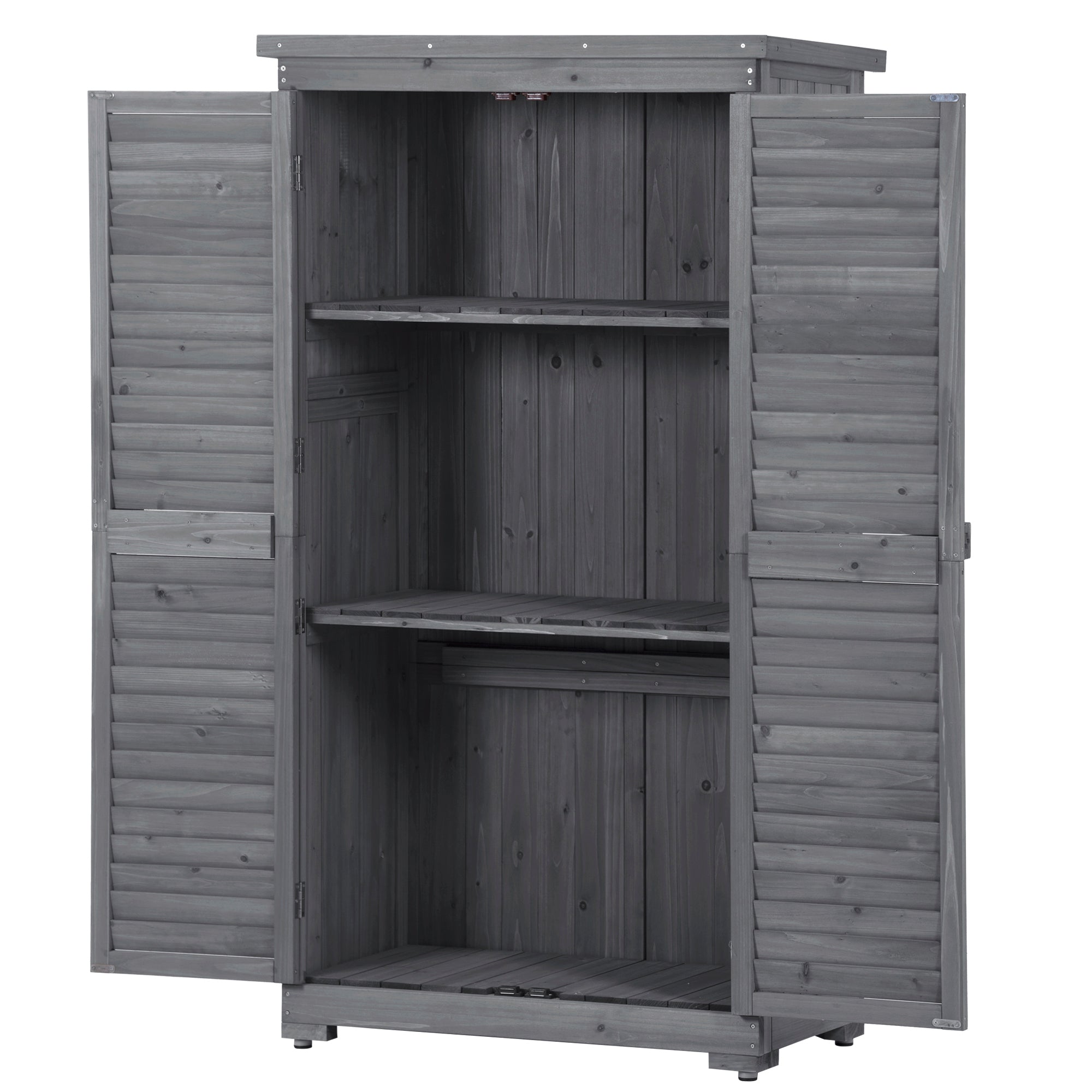 2.86 ft. W x 1.52 ft. D Wooden Storage Shed 4.35 sq. ft. in Natural with Lockable Double Door