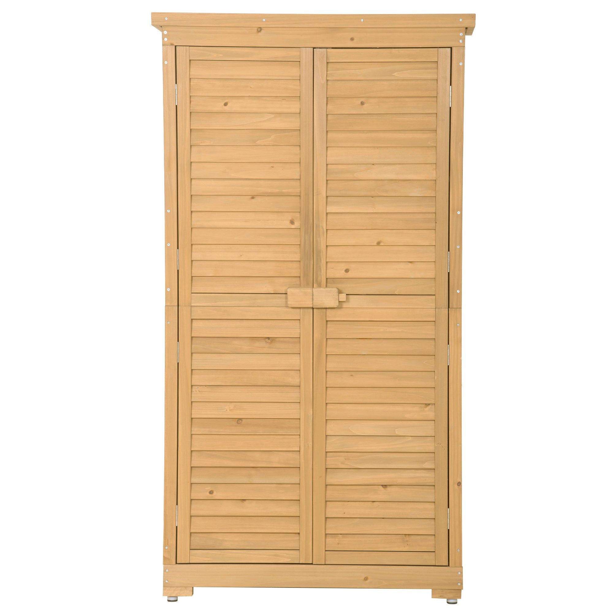 2.86 ft. W x 1.52 ft. D Wooden Storage Shed 4.35 sq. ft. in Natural with Lockable Double Door