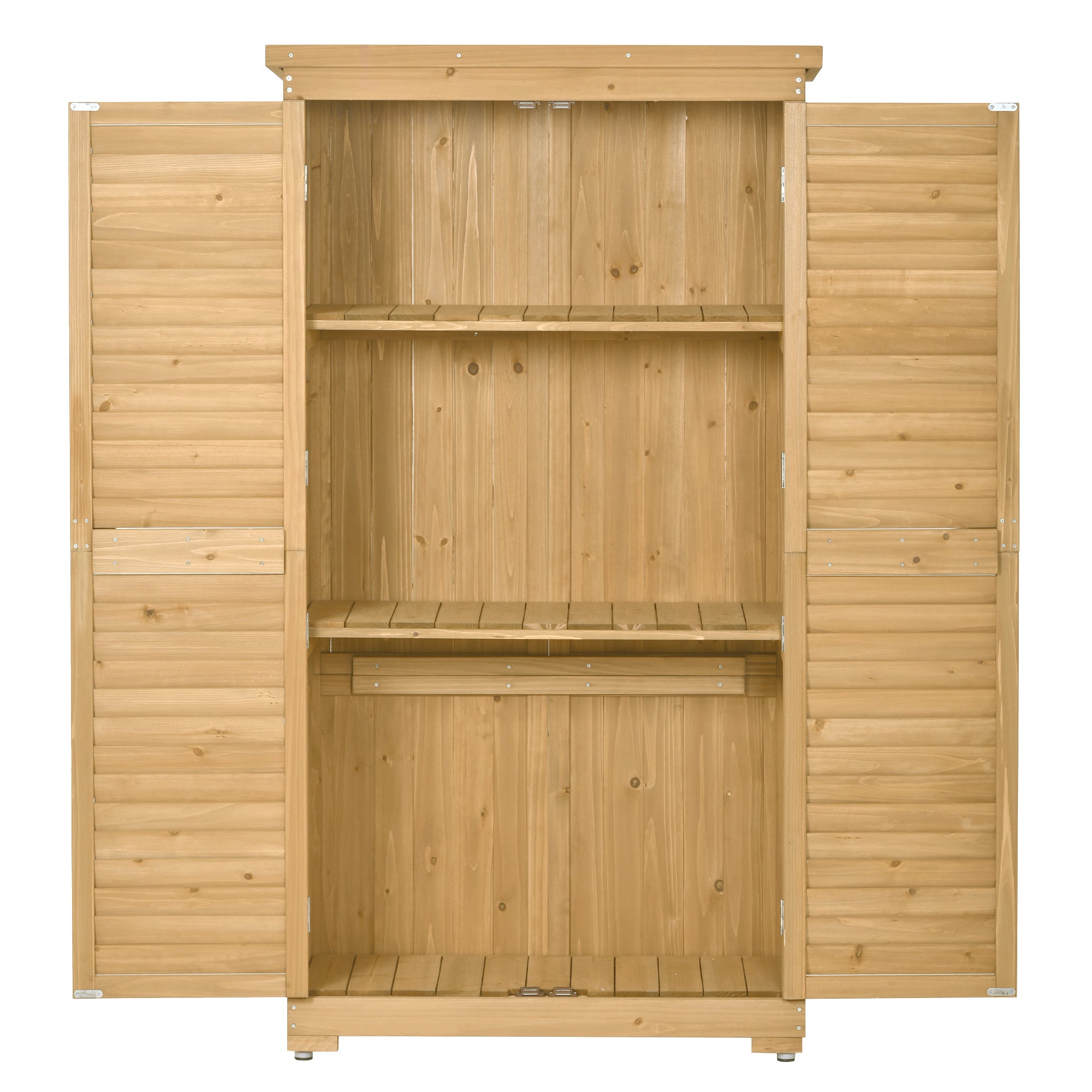 2.86 ft. W x 1.52 ft. D Wooden Storage Shed 4.35 sq. ft. in Natural with Lockable Double Door