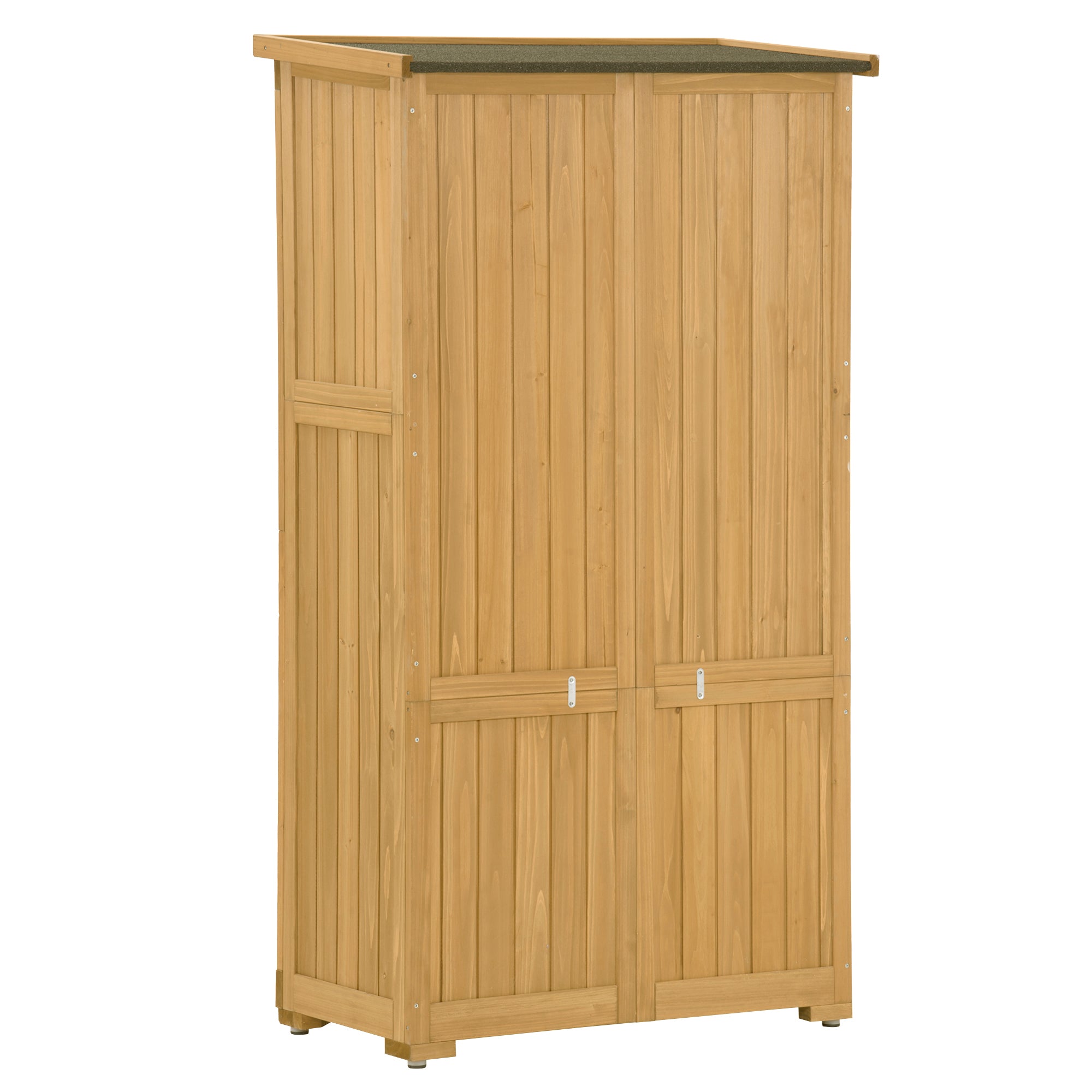 2.86 ft. W x 1.52 ft. D Wooden Storage Shed 4.35 sq. ft. in Natural with Lockable Double Door