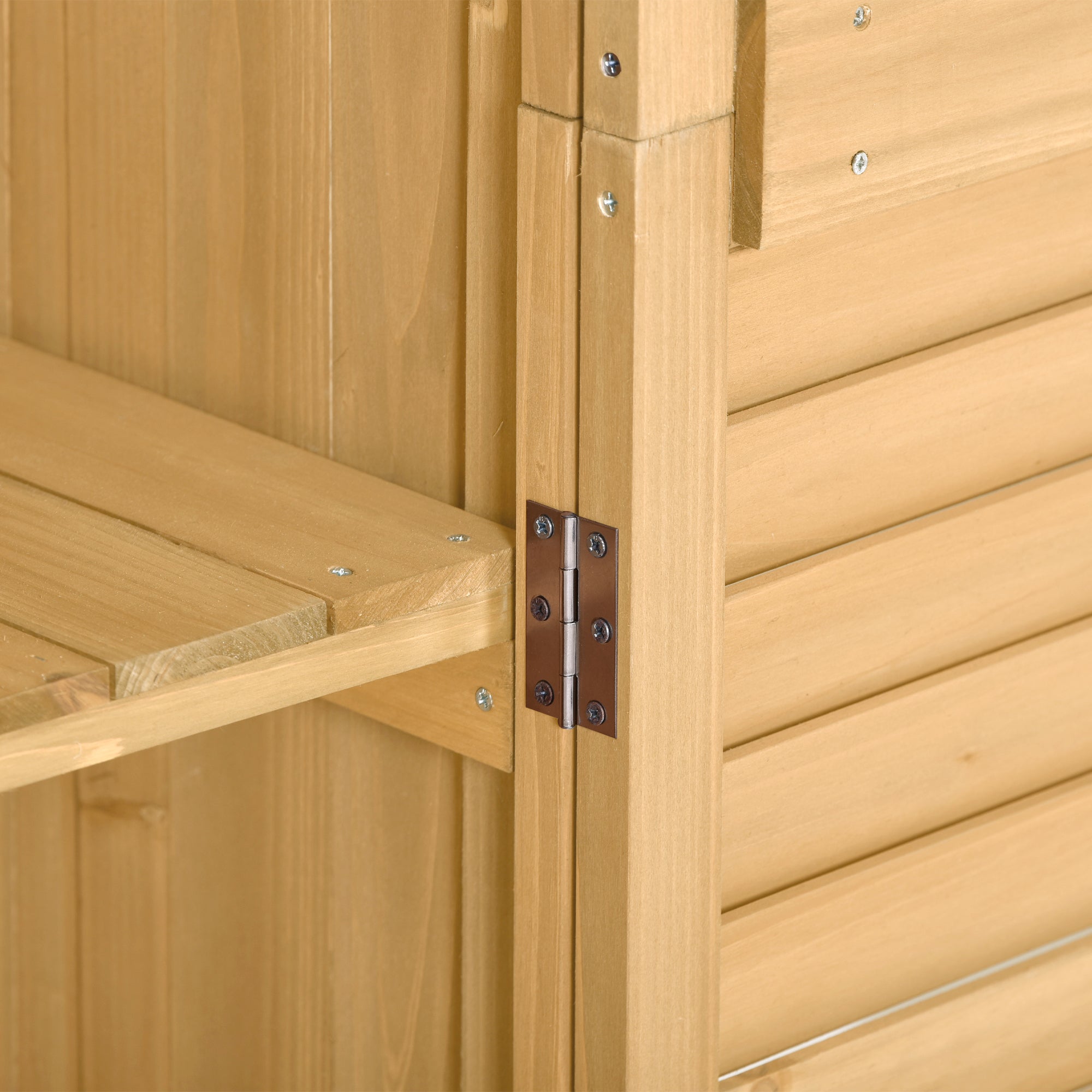 2.86 ft. W x 1.52 ft. D Wooden Storage Shed 4.35 sq. ft. in Natural with Lockable Double Door