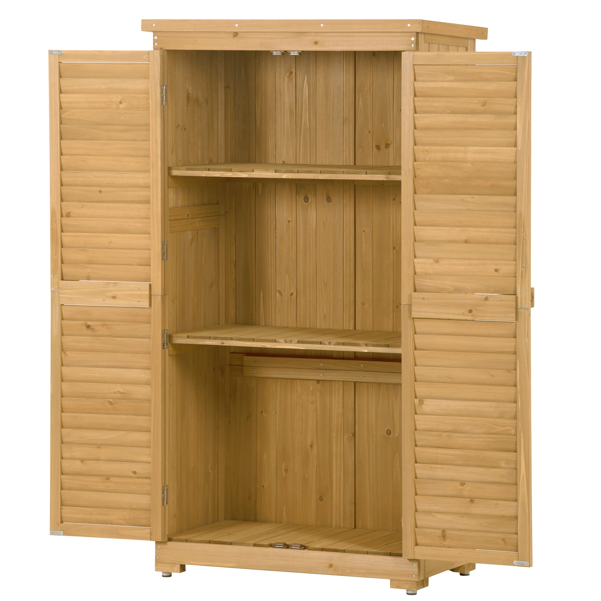 2.86 ft. W x 1.52 ft. D Wooden Storage Shed 4.35 sq. ft. in Natural with Lockable Double Door