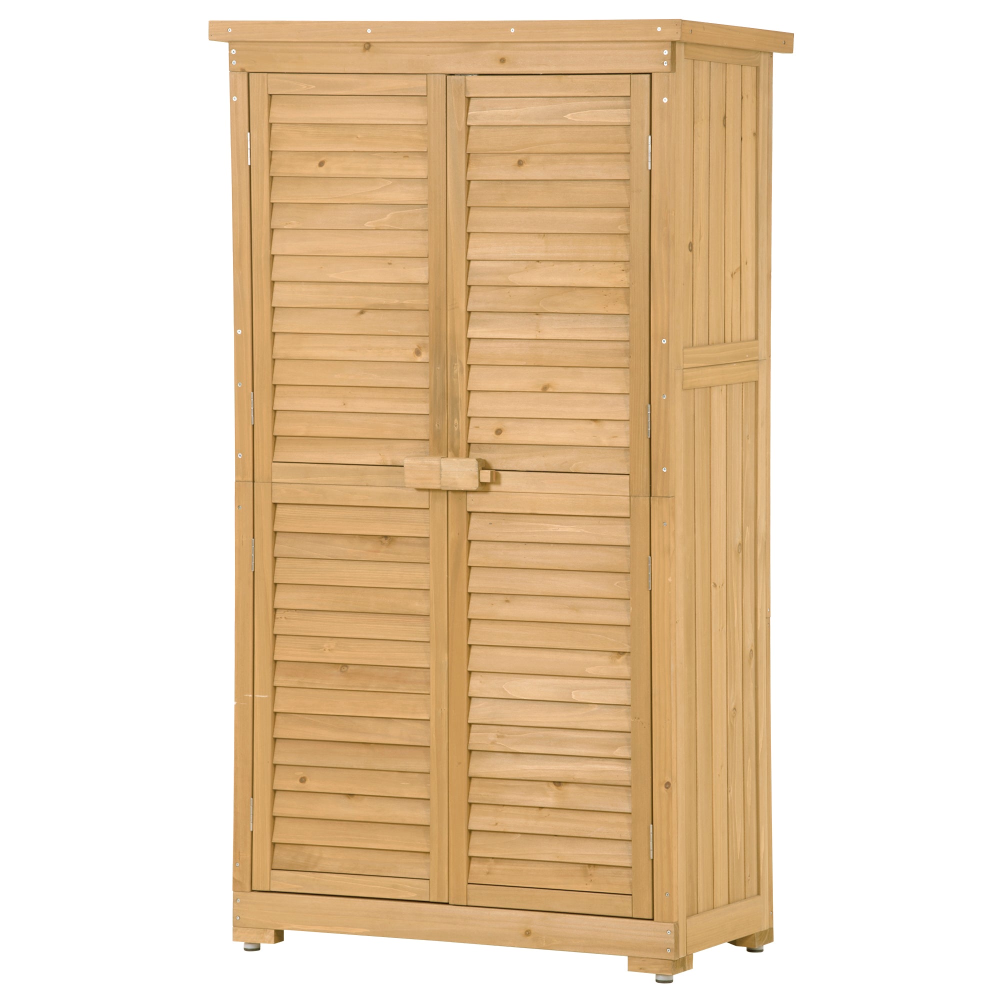 2.86 ft. W x 1.52 ft. D Wooden Storage Shed 4.35 sq. ft. in Natural with Lockable Double Door