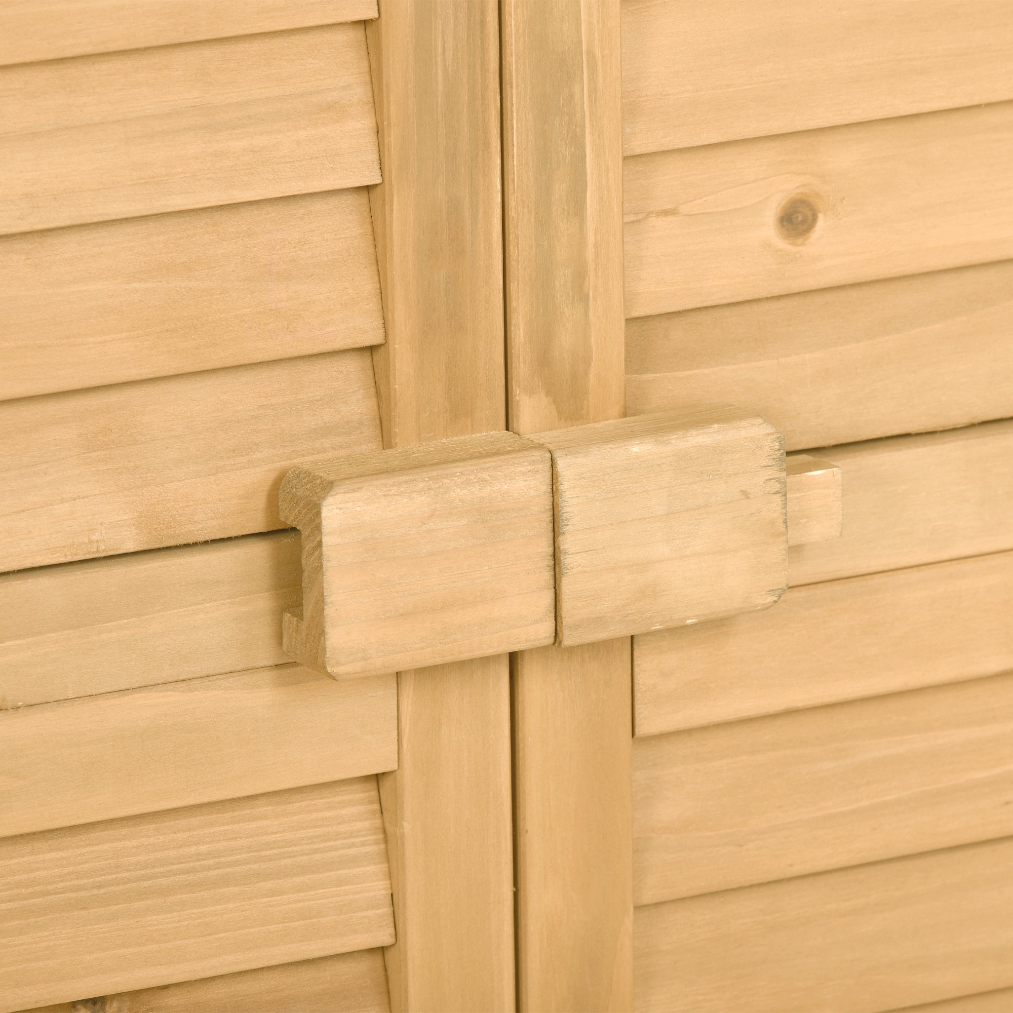 2.86 ft. W x 1.52 ft. D Wooden Storage Shed 4.35 sq. ft. in Natural with Lockable Double Door