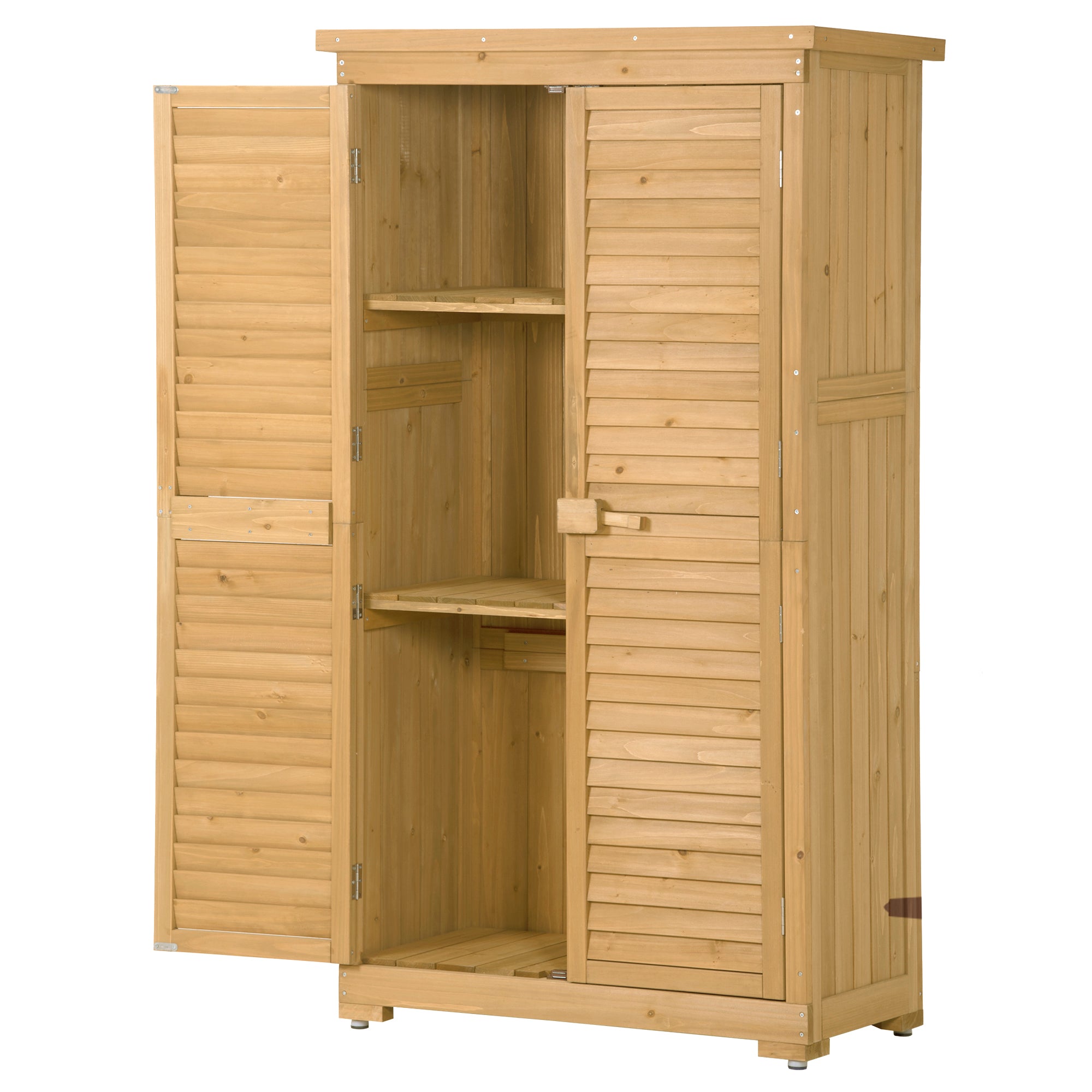 2.86 ft. W x 1.52 ft. D Wooden Storage Shed 4.35 sq. ft. in Natural with Lockable Double Door