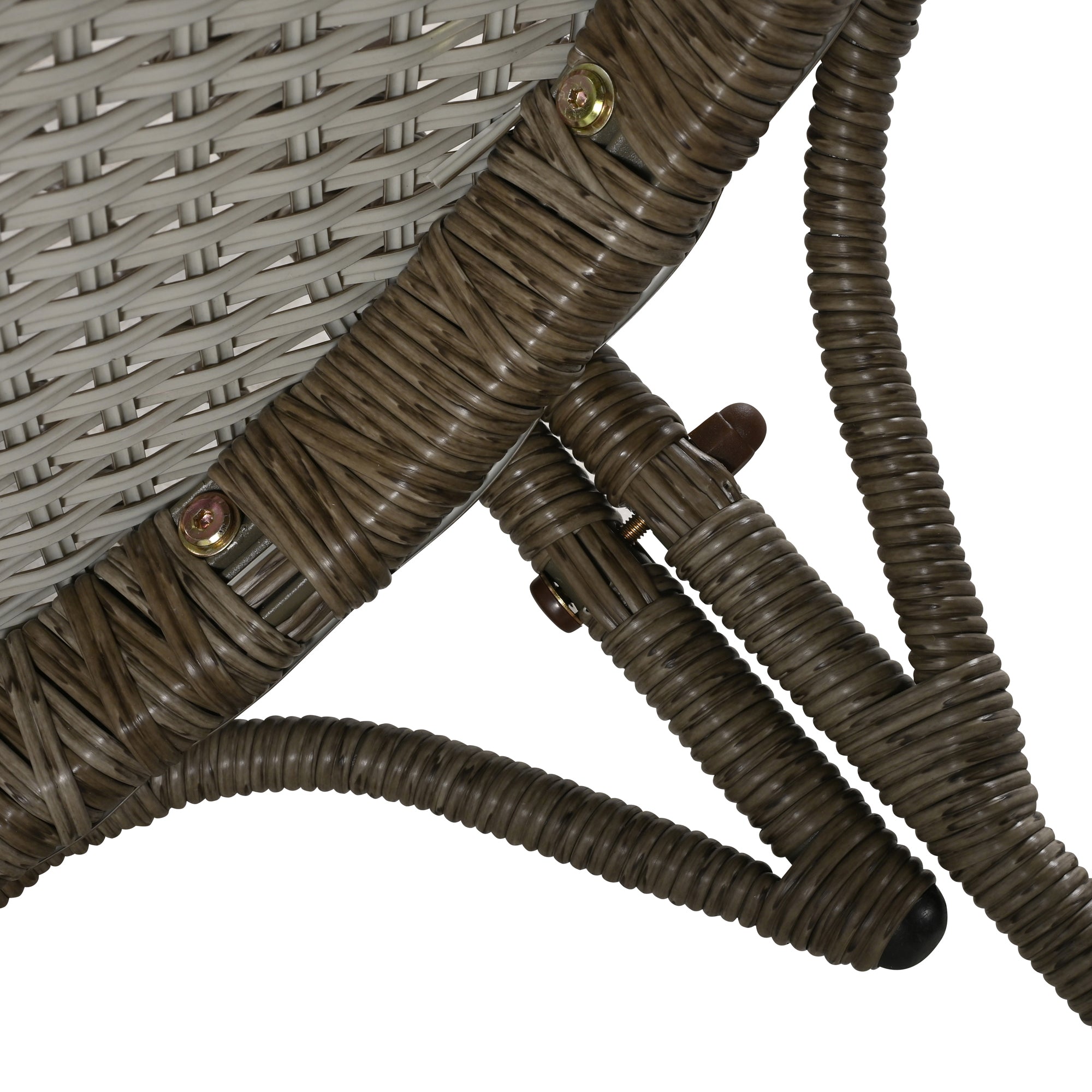 4-Piece Rattan Grey Outdoor Patio Conversation Set with Seating Set with Cushions