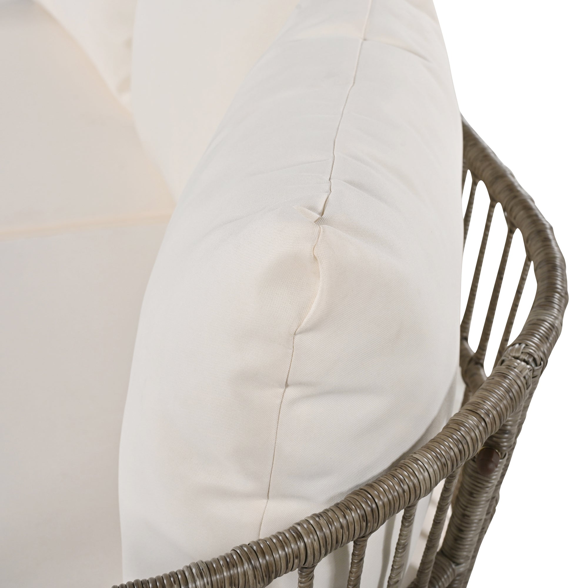 4-Piece Rattan Grey Outdoor Patio Conversation Set with Seating Set with Cushions