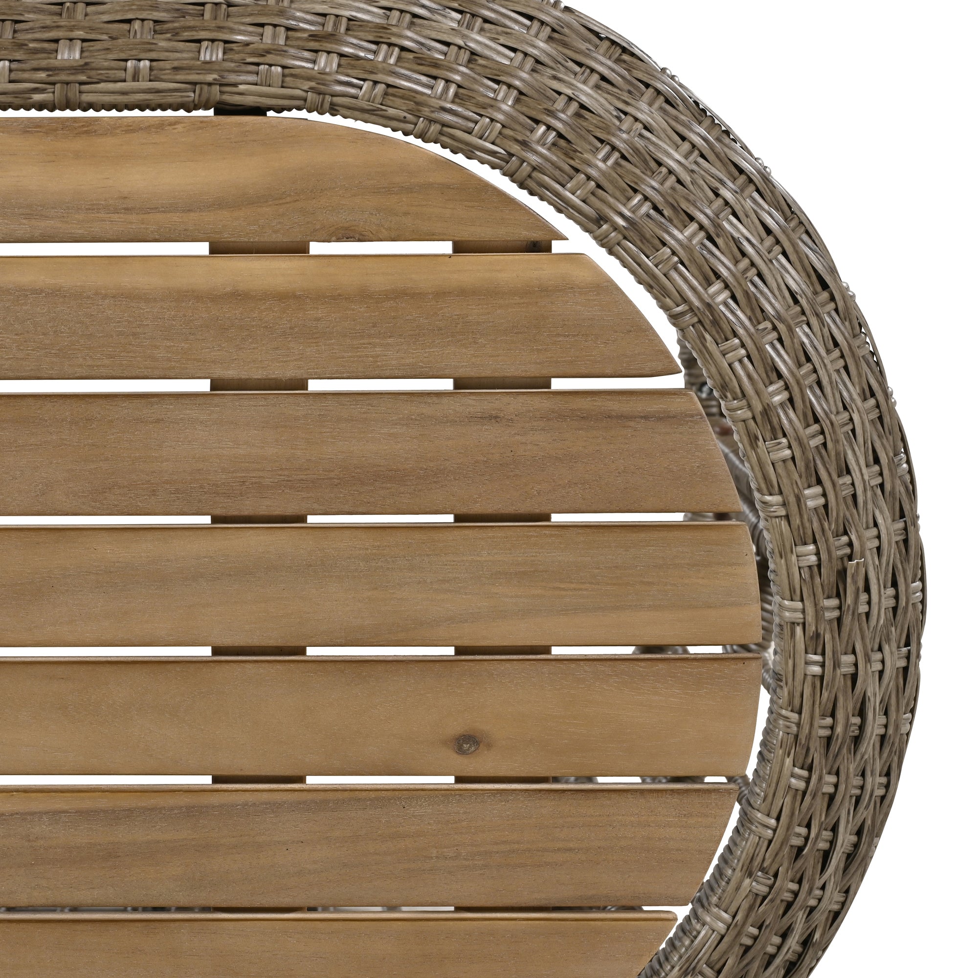 4-Piece Rattan Grey Outdoor Patio Conversation Set with Seating Set with Cushions
