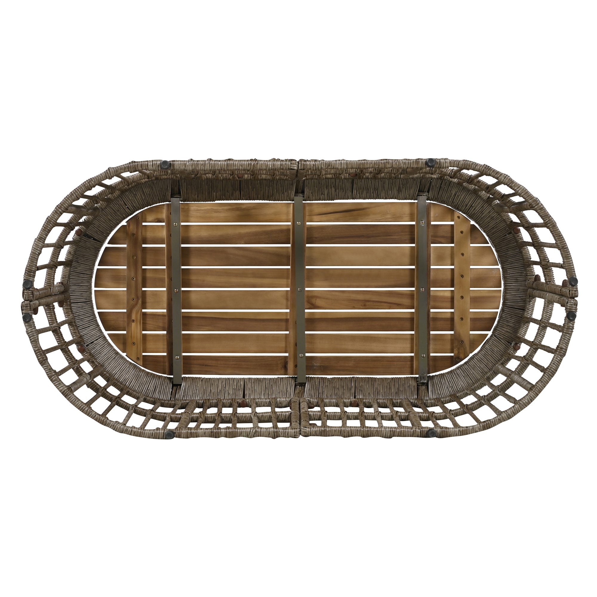4-Piece Rattan Grey Outdoor Patio Conversation Set with Seating Set with Cushions