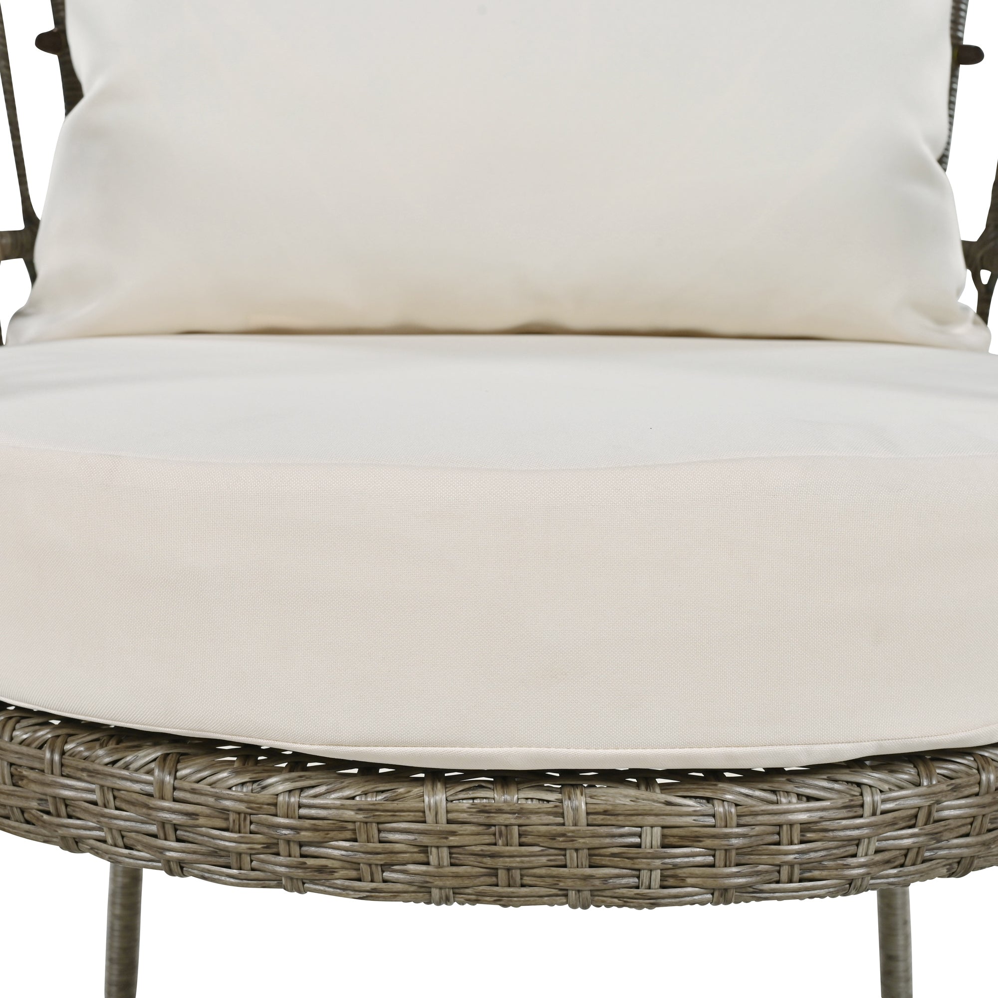 4-Piece Rattan Grey Outdoor Patio Conversation Set with Seating Set with Cushions