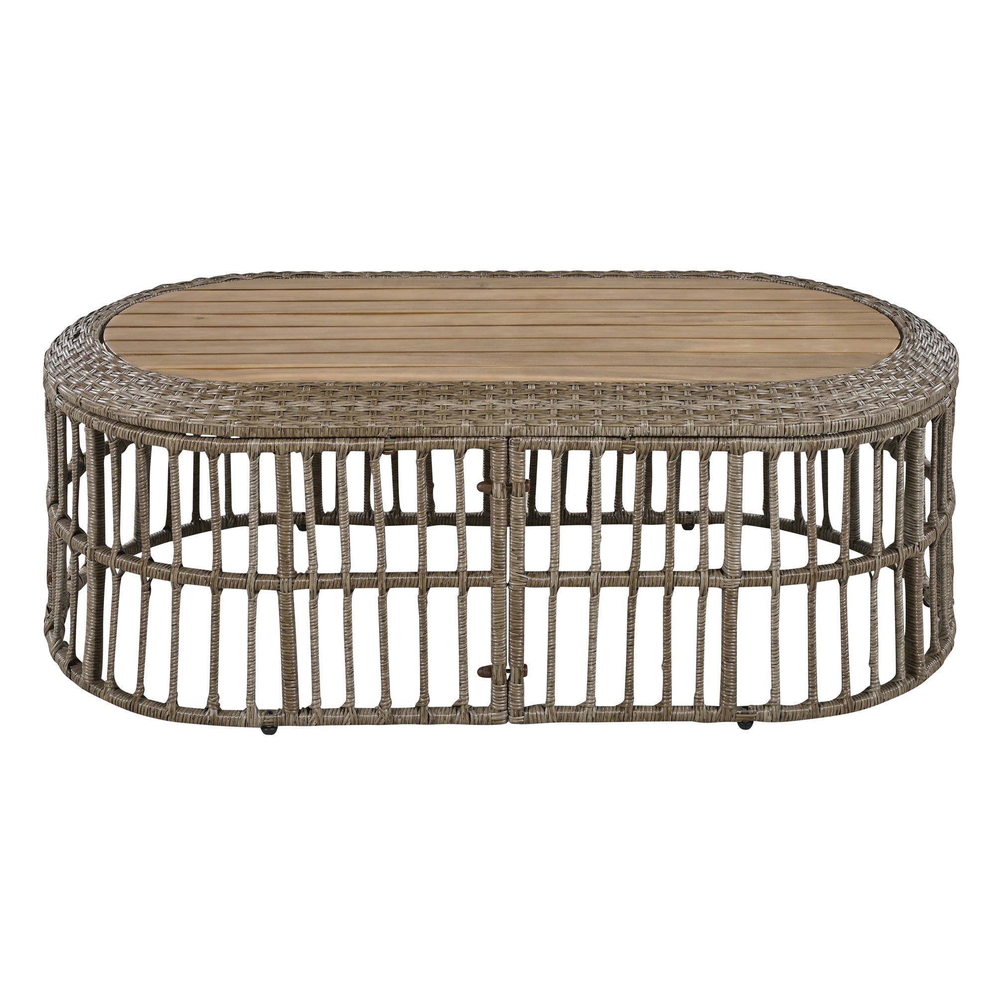 4-Piece Rattan Grey Outdoor Patio Conversation Set with Seating Set with Cushions