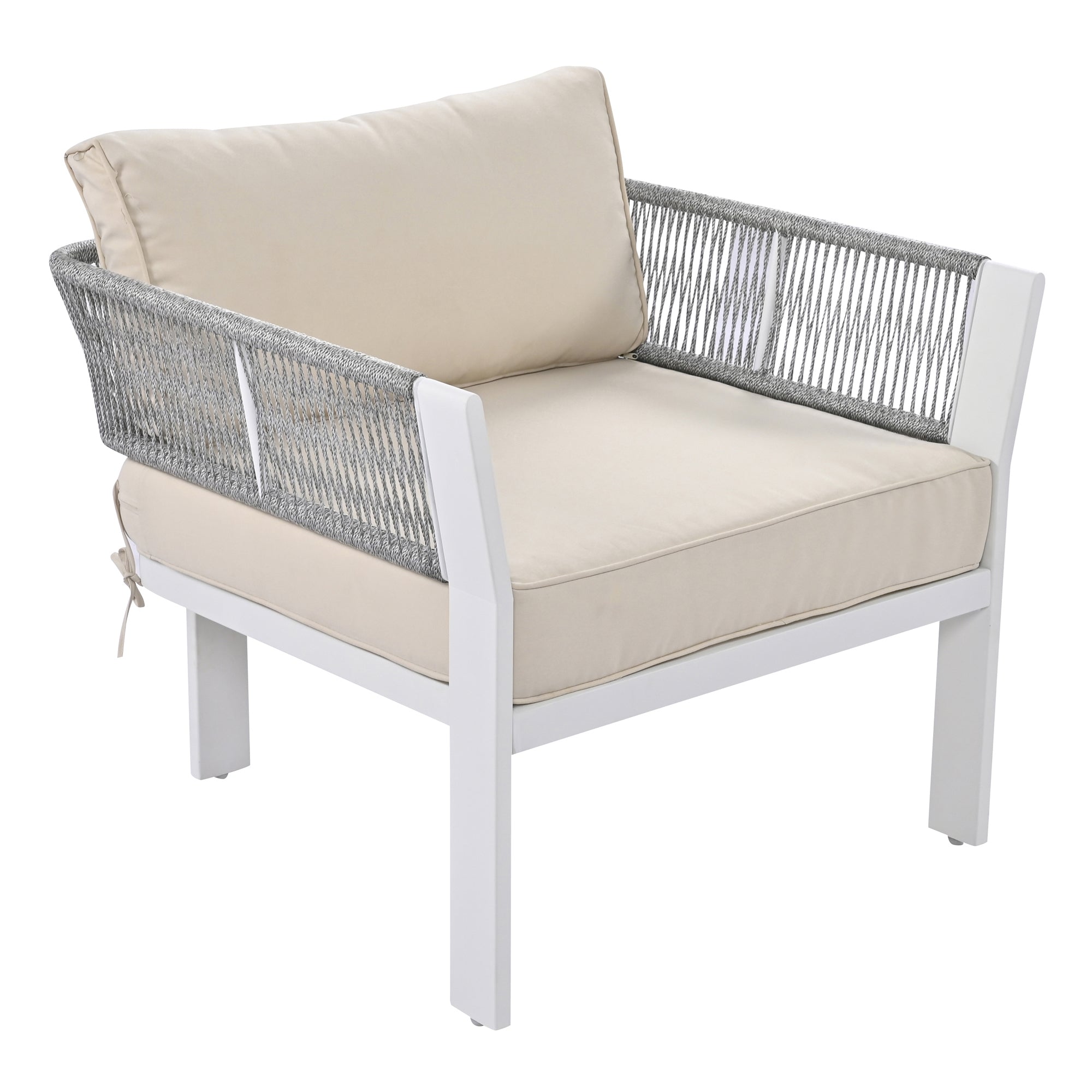 4-Piece Outdoor Patio Conversation Set with Coffee Table and Cushions