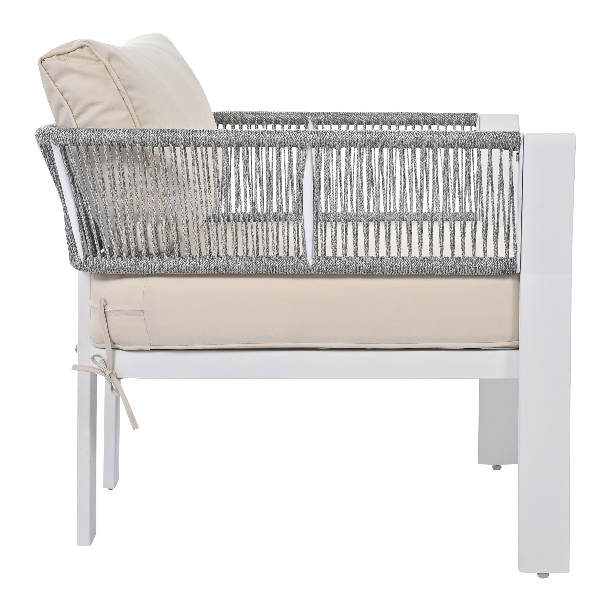 4-Piece Outdoor Patio Conversation Set with Coffee Table and Cushions