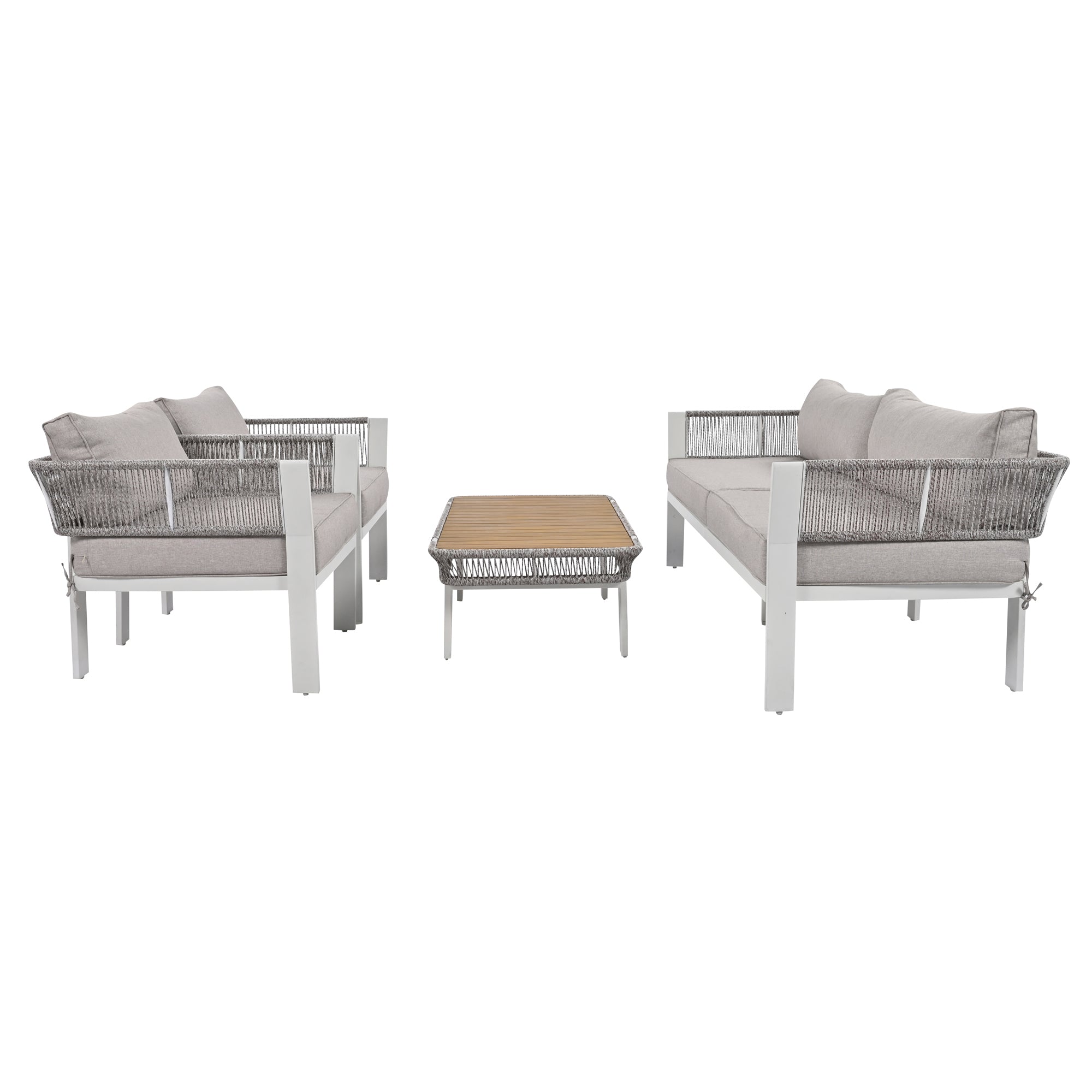 4-Piece Outdoor Patio Conversation Set with Coffee Table and Cushions