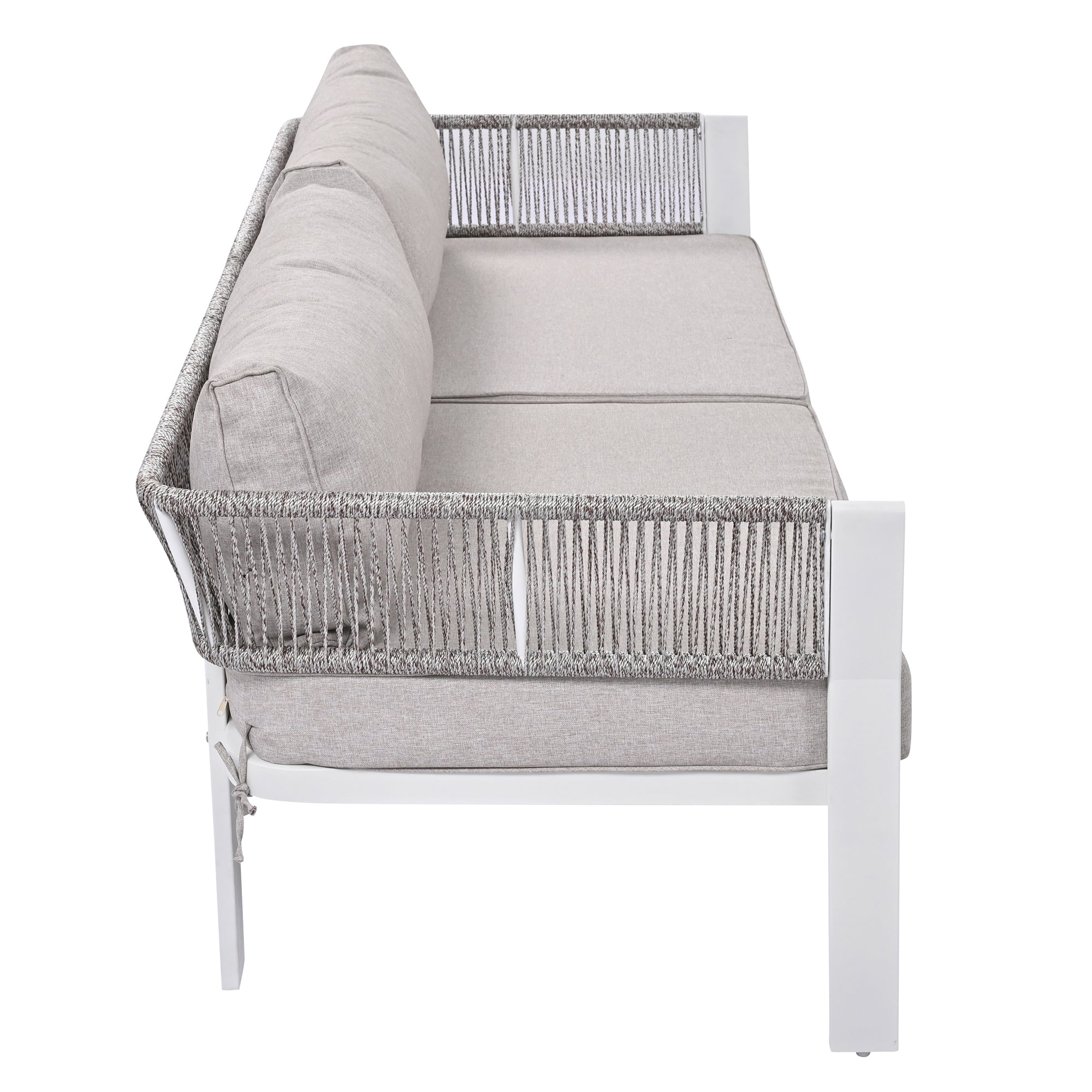 4-Piece Outdoor Patio Conversation Set with Coffee Table and Cushions