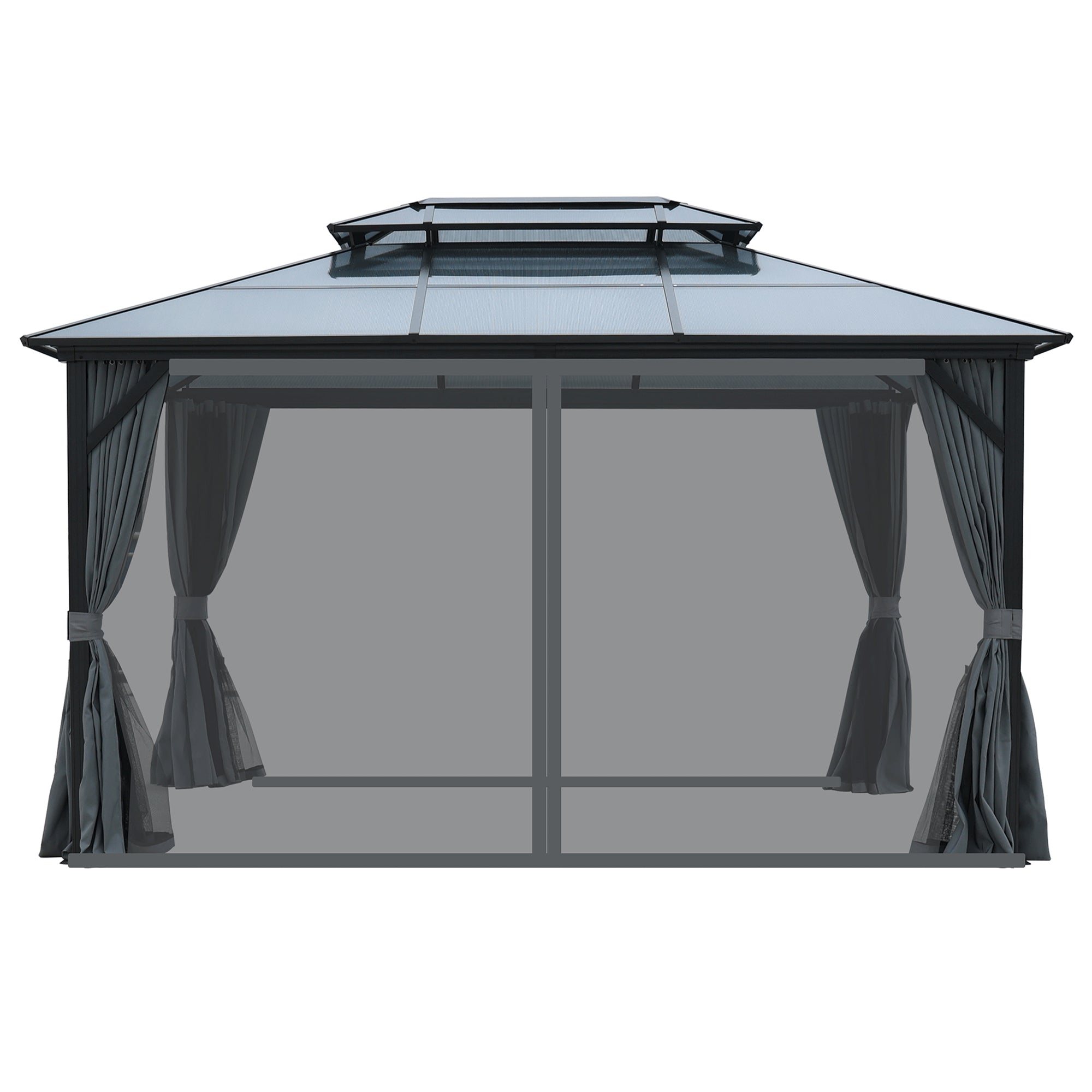 10 ft. x 13 ft. Aluminum Alloy Outdoor Patio Gazebo with Netting and Curtains