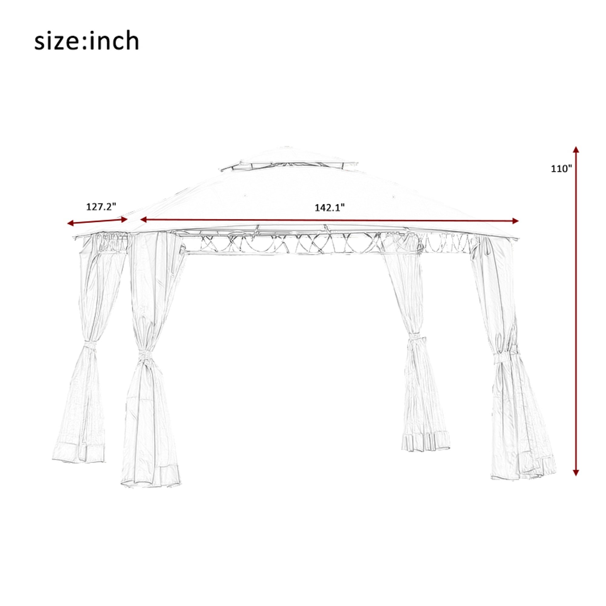 Quality Double Tiered Grill Canopy Gazebo Tent with UV Protection BOUSCG04-11BEG