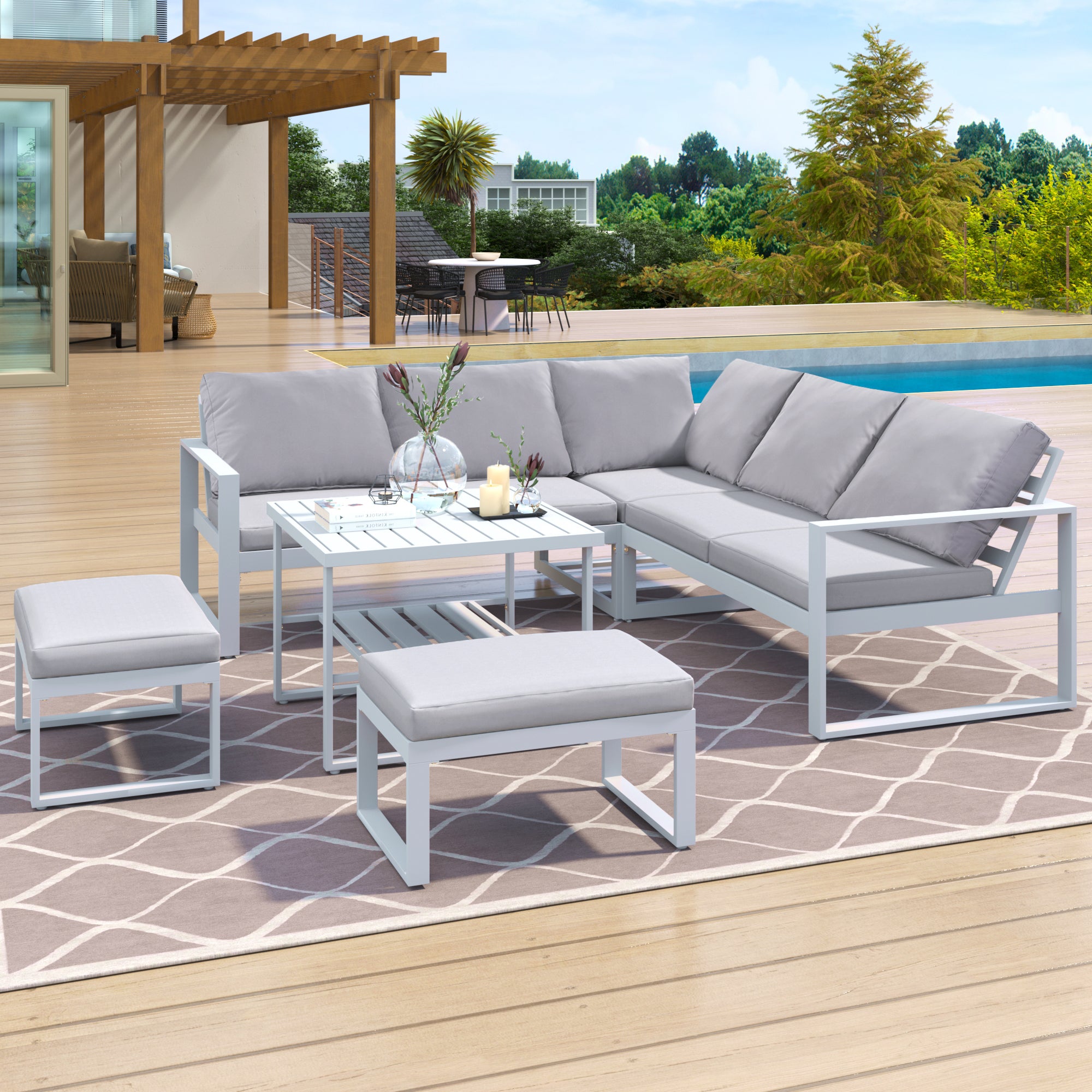 5-Piece Industrial Style Outdoor Sofa Combination Set BOUSPS19-W