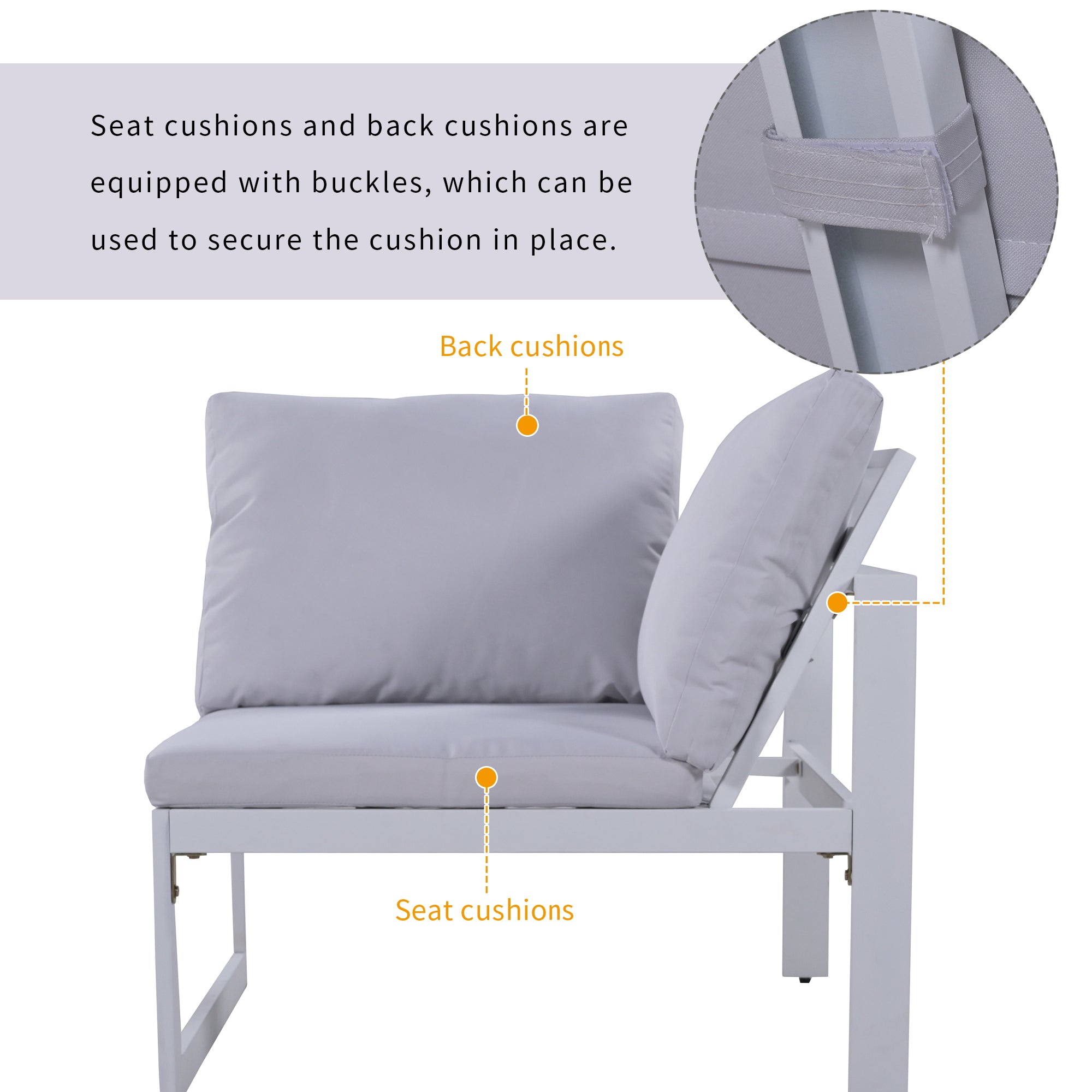5-Piece Industrial Style Outdoor Sofa Combination Set BOUSPS19-W
