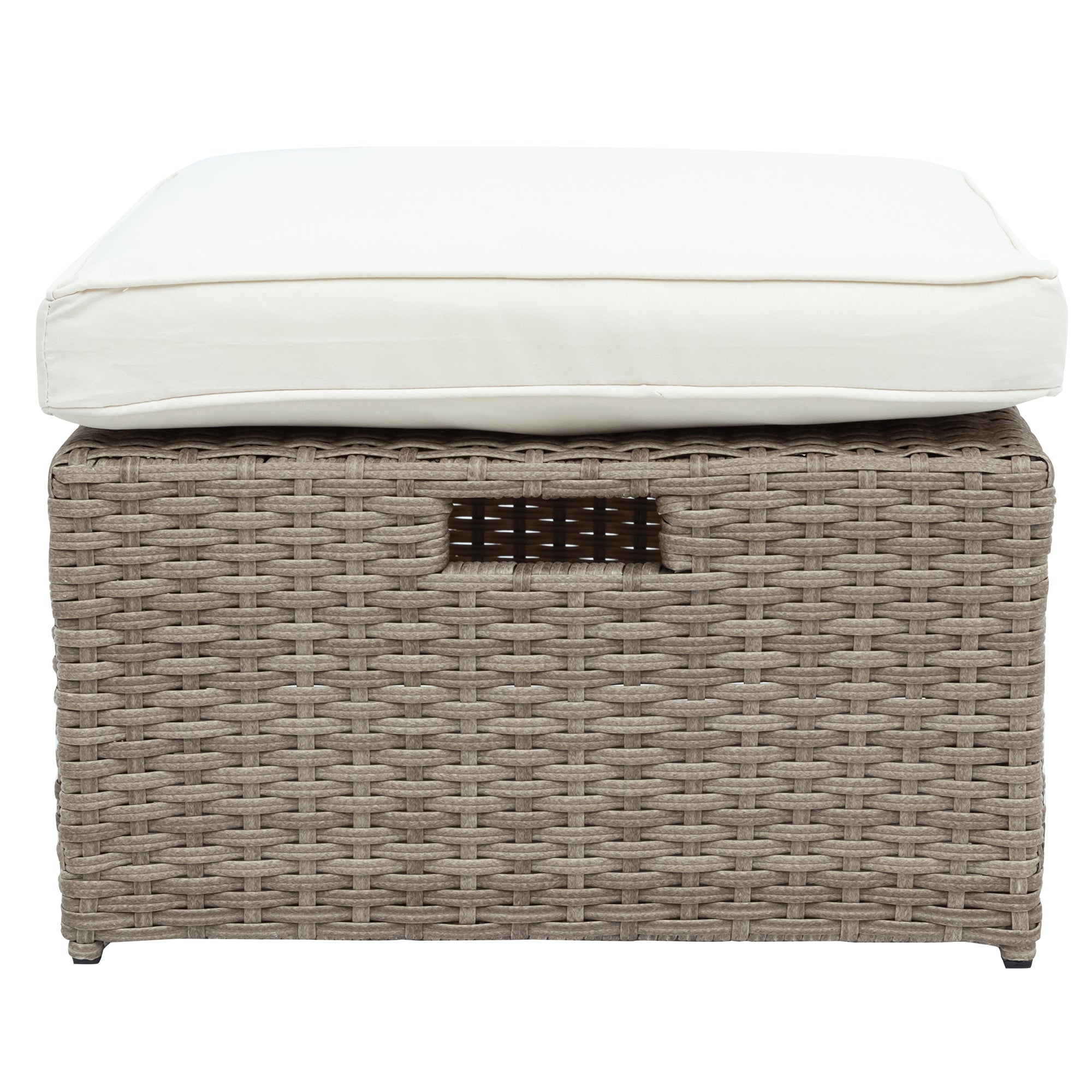 4-Piece Wicker Outdoor Conversation Set with Cushions and Ottoman BOUSPS30-BEG