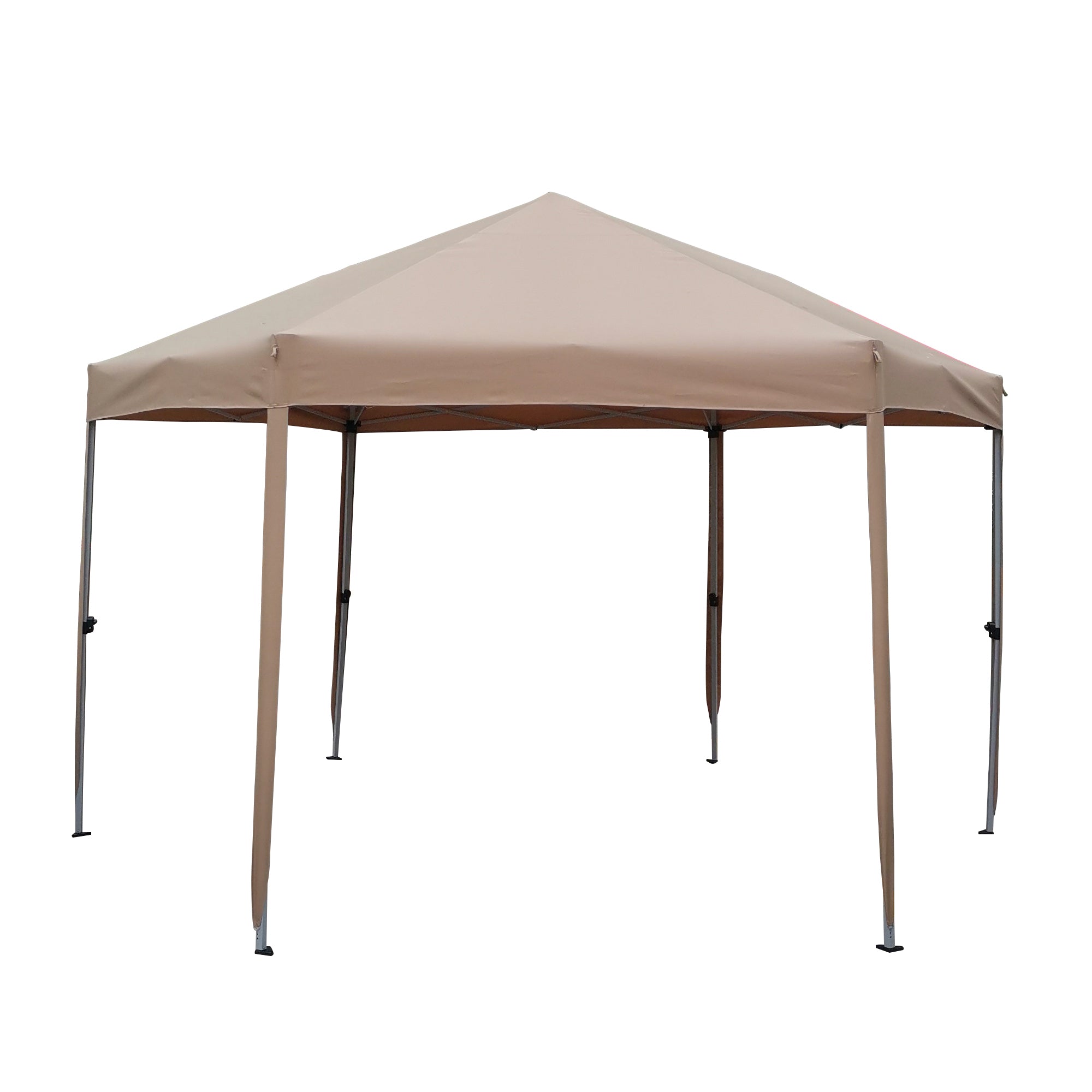 13' x 13' Metal Brown Outdoor Patio Canopy Gazebo with Strong Steel Frame Storage Bag