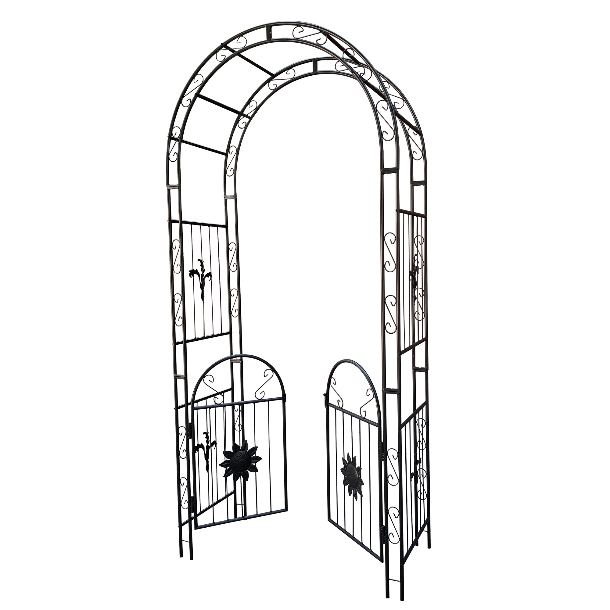 45.24'' x 19.20'' Metal Outdoor Garden Arch Trellis Climbing Plants Support