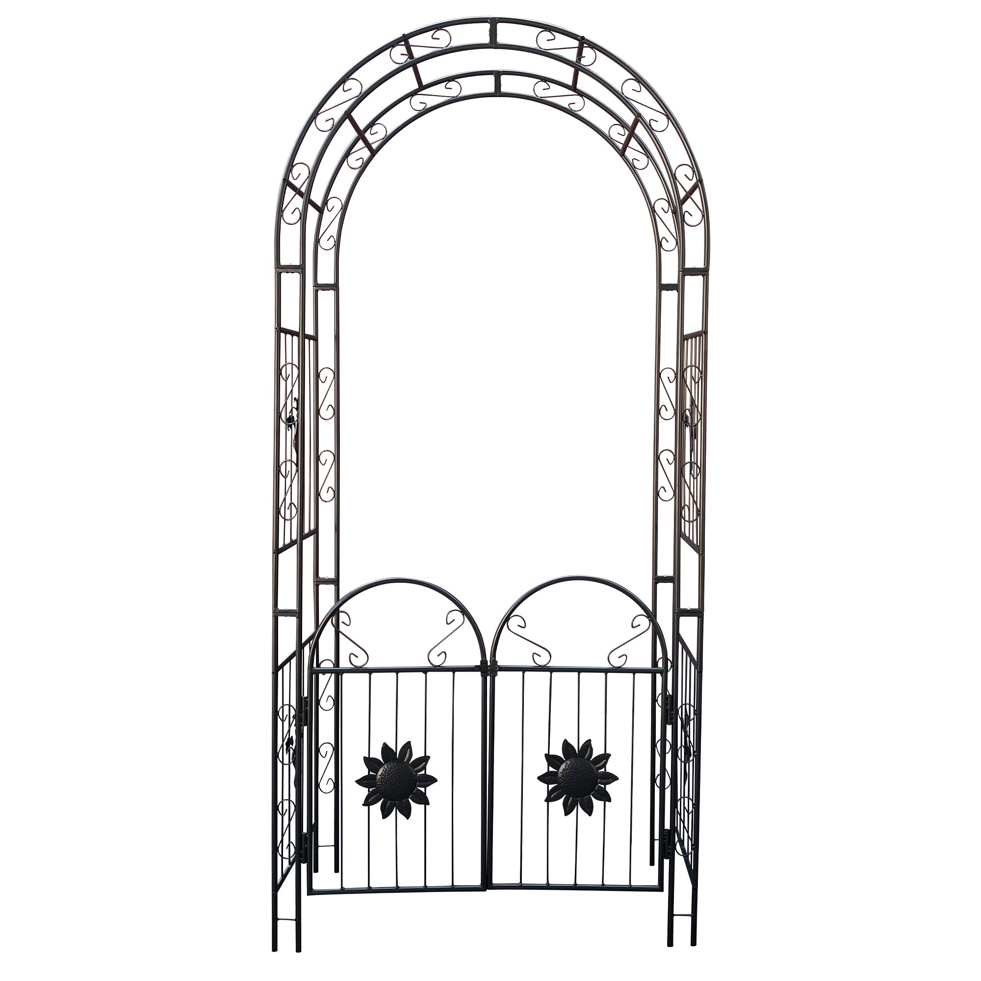 45.24'' x 19.20'' Metal Outdoor Garden Arch Trellis Climbing Plants Support