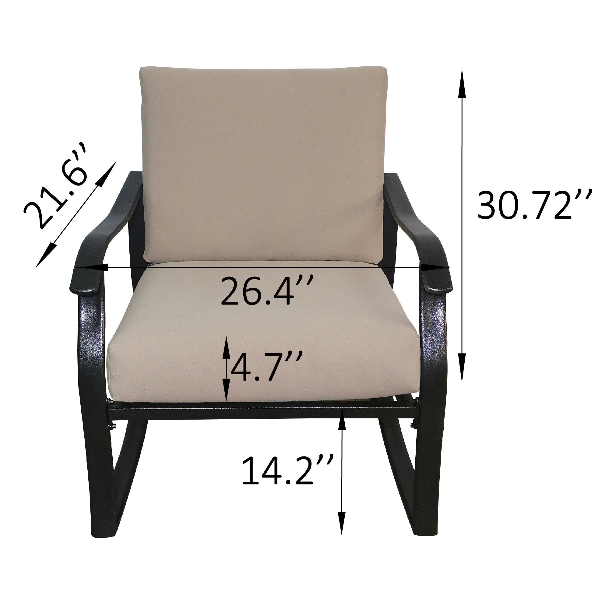 5-Piece Steel Frame Outdoor Patio Conversation Set with Cushion