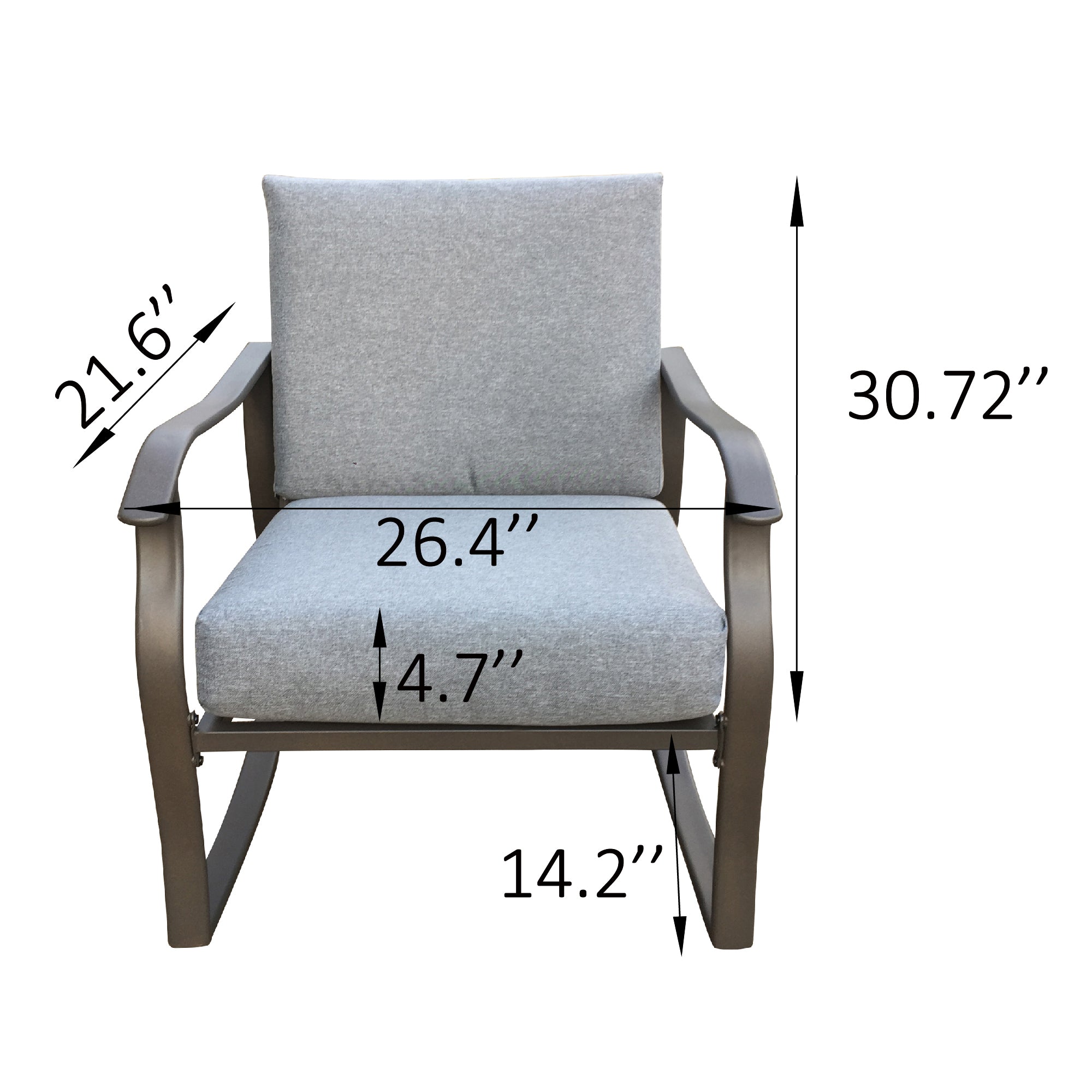 5-Piece Steel Frame Outdoor Patio Conversation Set with Cushion
