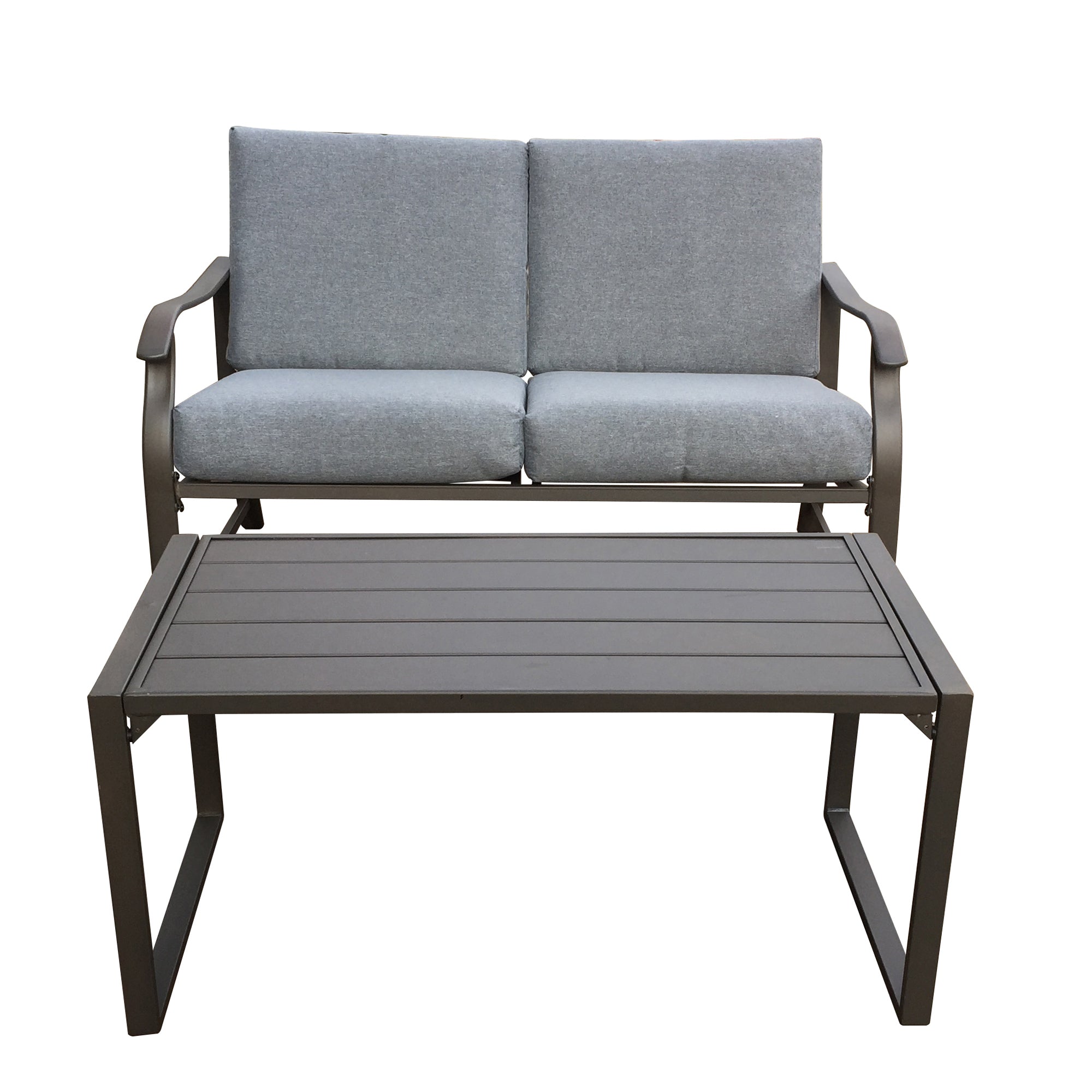 5-Piece Steel Frame Outdoor Patio Conversation Set with Cushion