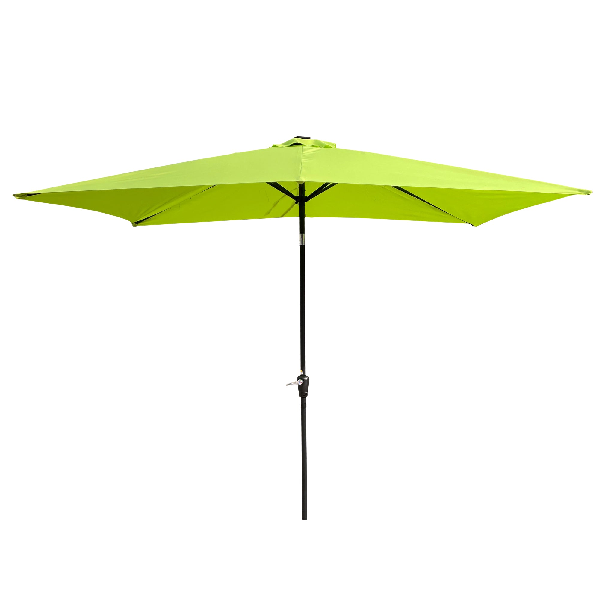 10 ft. x 6.5 ft. Outdoor Patio Rectangular Solar LED Lighted Market Umbrellas with Crank and Push Button Tilt