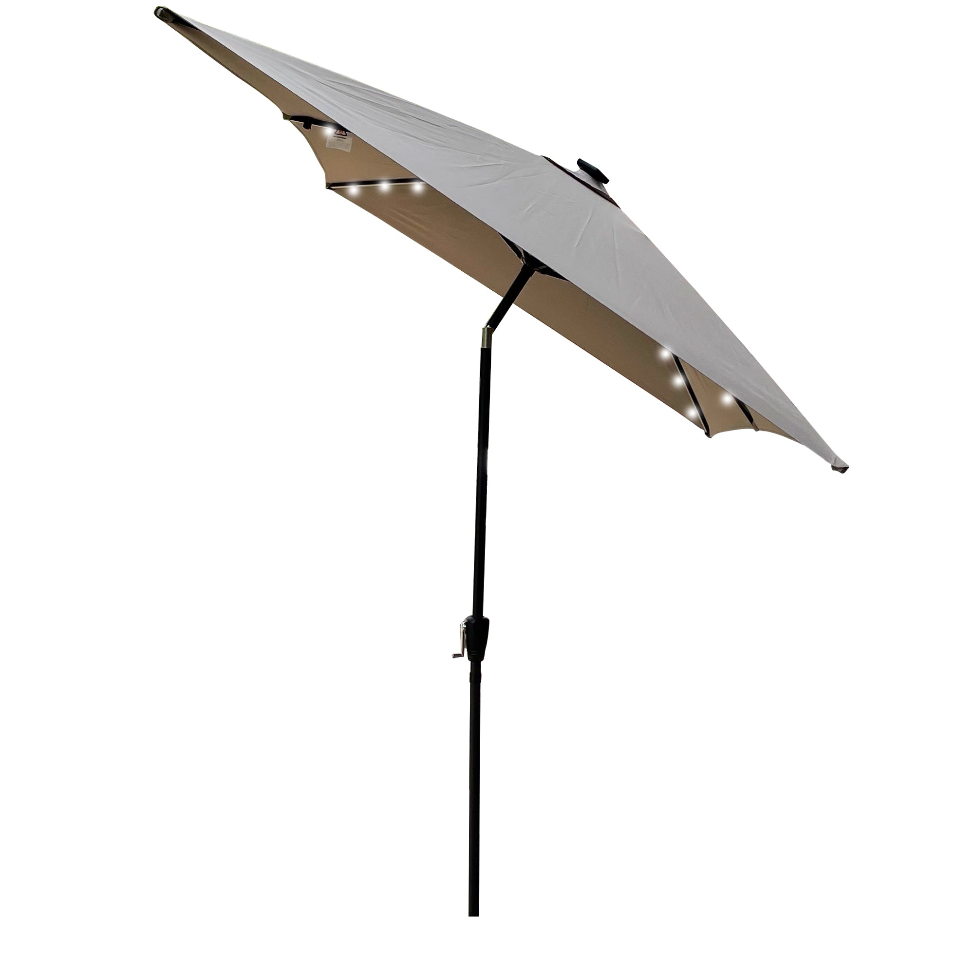 10 ft. x 6.5 ft. Outdoor Patio Rectangular Solar LED Lighted Market Umbrellas with Crank and Push Button Tilt