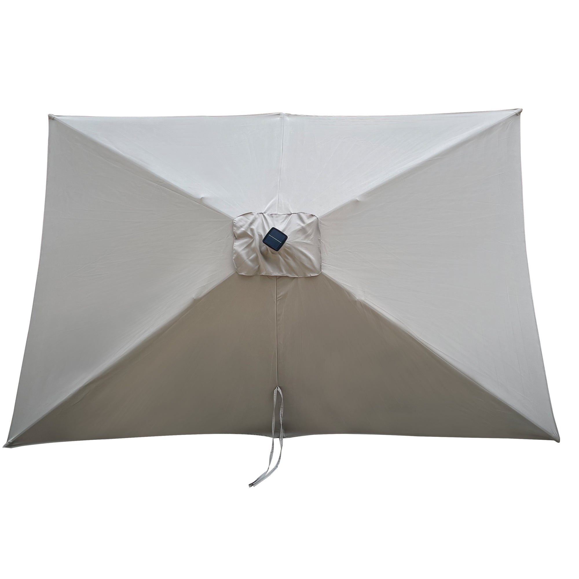 10 ft. x 6.5 ft. Outdoor Patio Rectangular Solar LED Lighted Market Umbrellas with Crank and Push Button Tilt